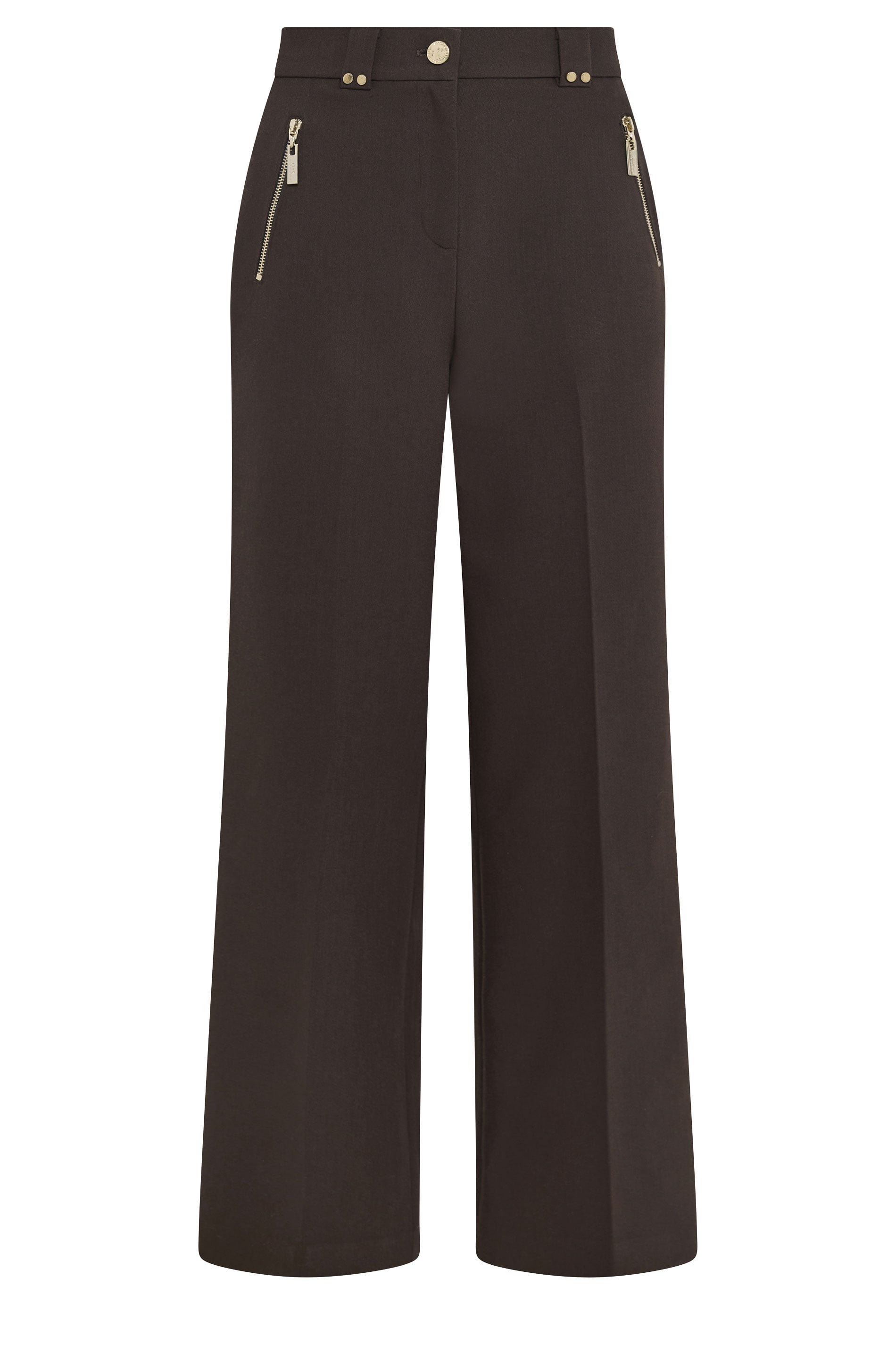 STAR Chocolate Brown Tailored Wide Leg Trousers | StarByJM 5