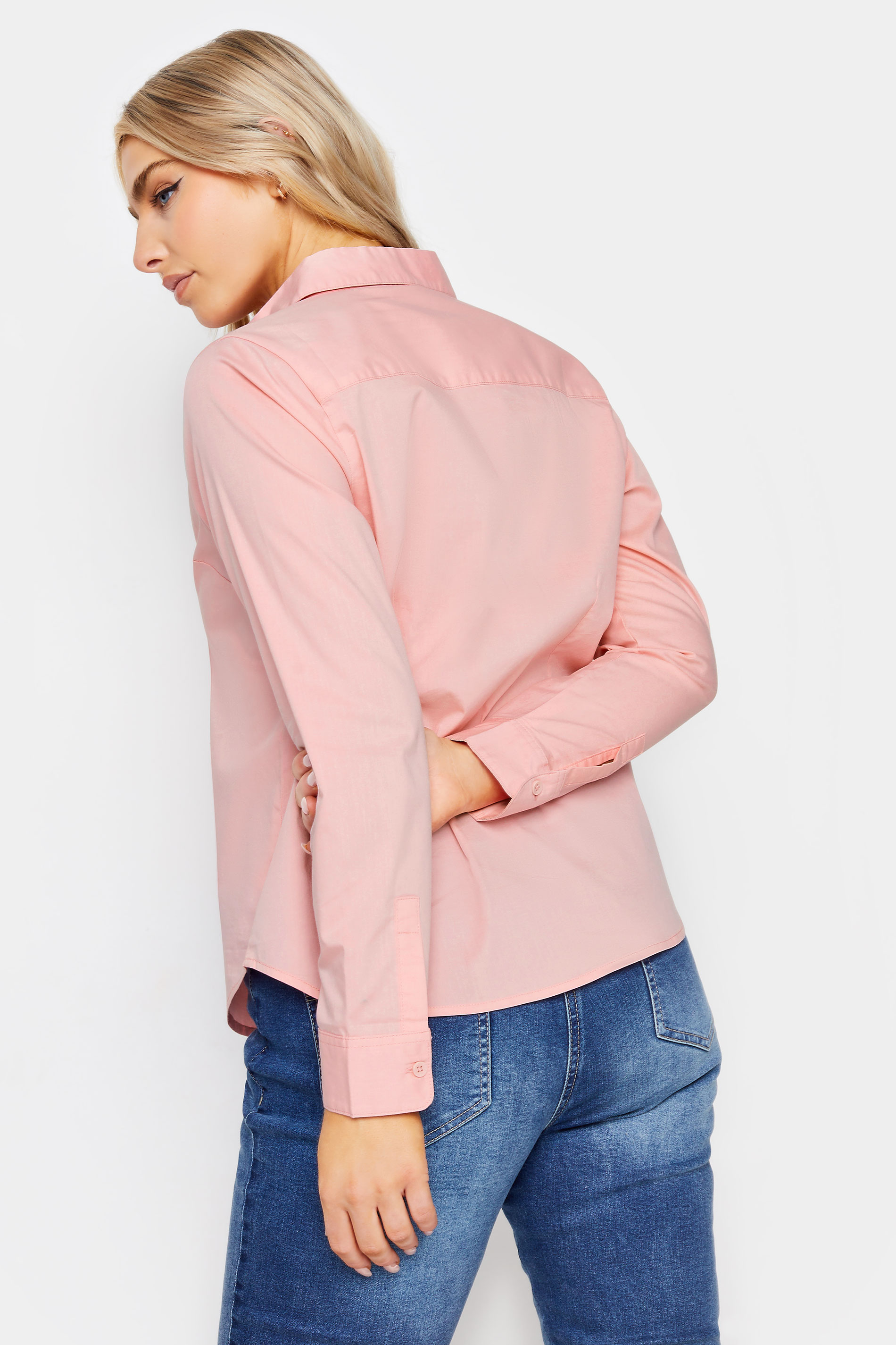 M&Co Pink Cotton Poplin Long Sleeve Shirt | M&Co 3