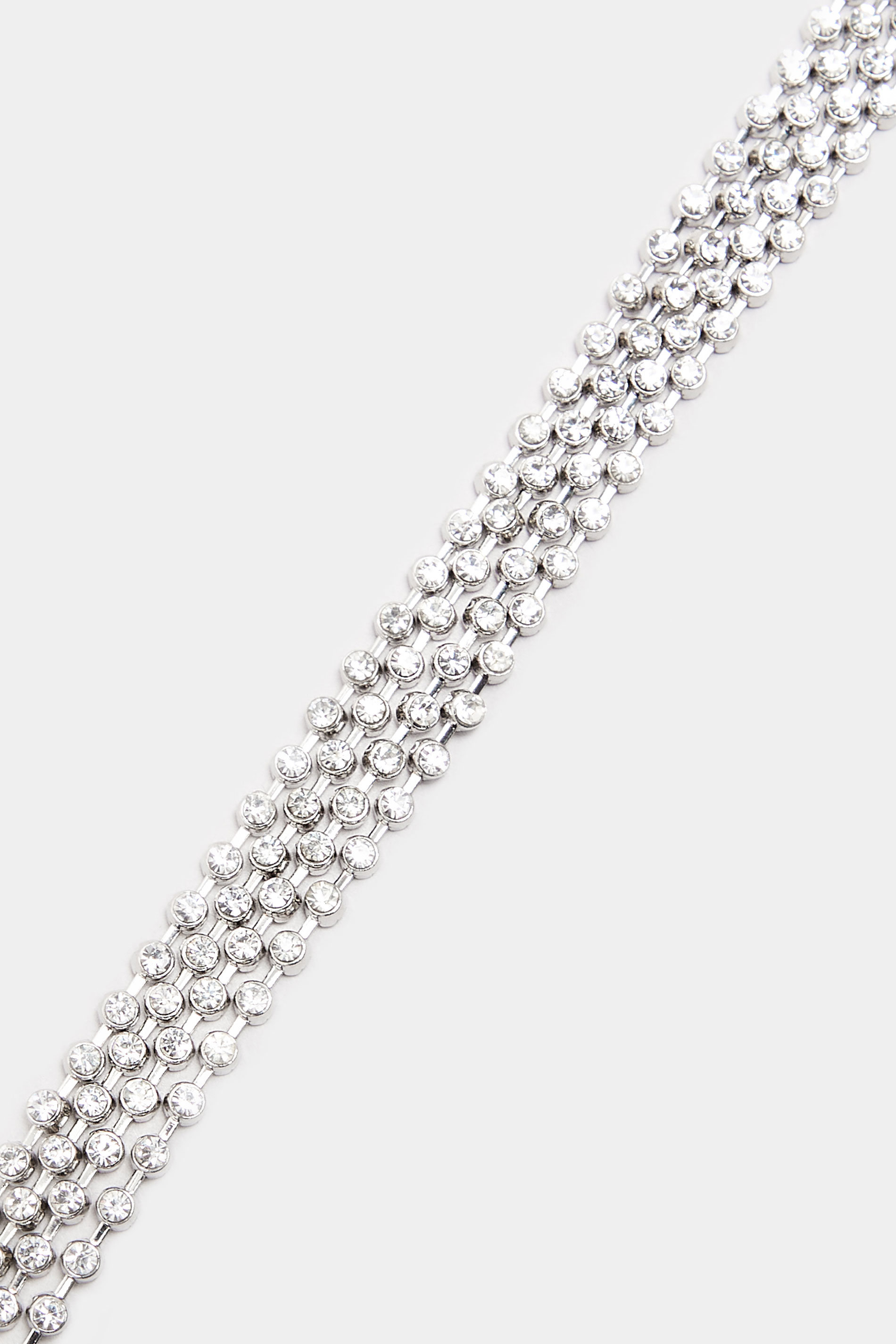 Silver Tone Diamante Choker Necklace | Yours Clothing 2