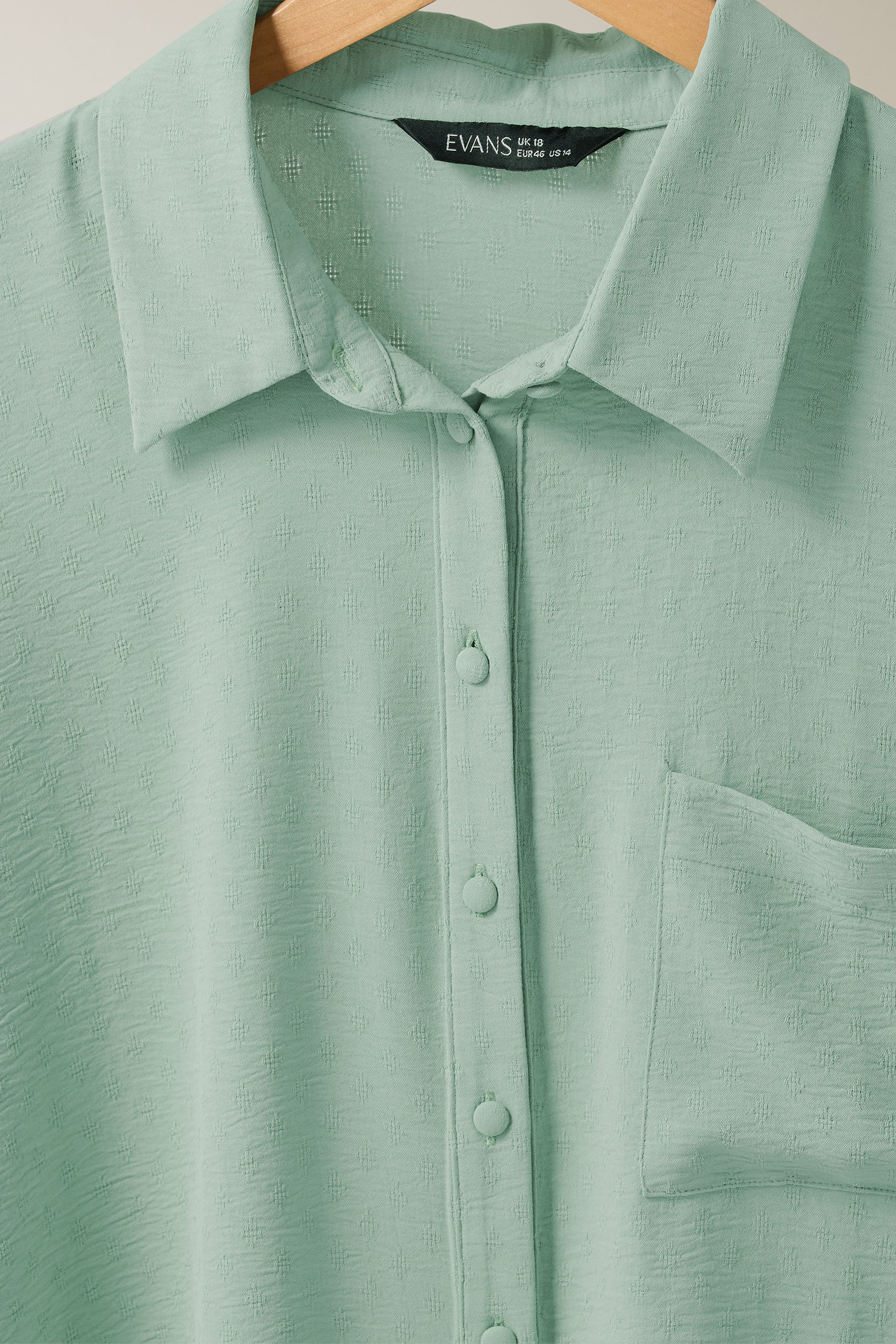 EVANS Plus Size Mint Green Grown-On Sleeve Blouse | Evans 6