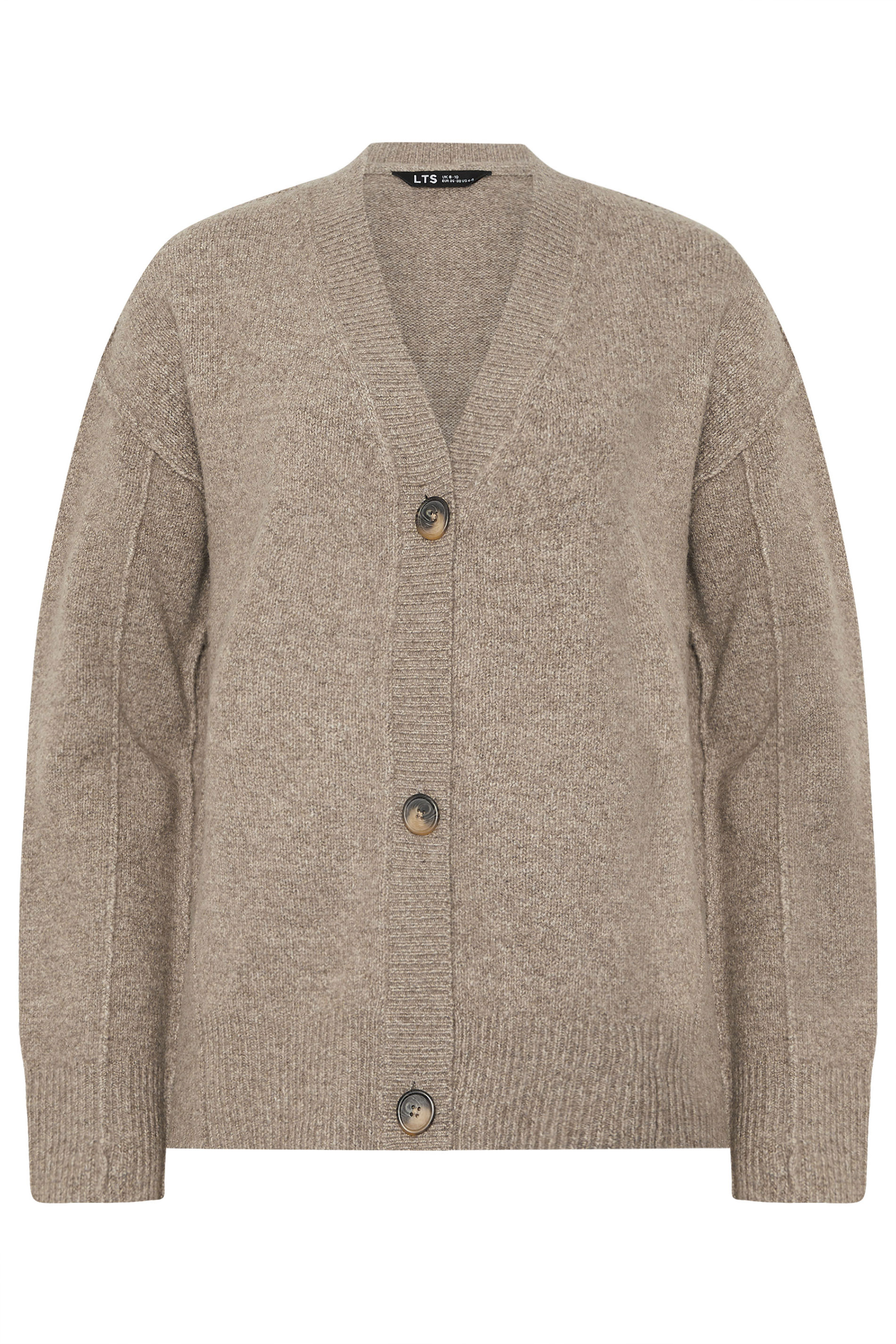 LTS Tall Brown Seam Detail Knitted Cardigan | Long Tall Sally 6