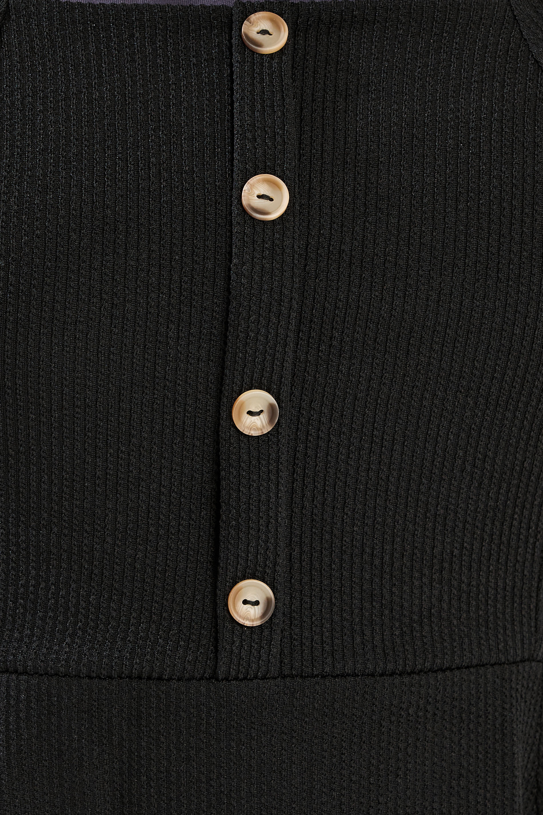 YOURS Plus Size Black Button Front Textured Pinafore Dress | Yours Clothing 4