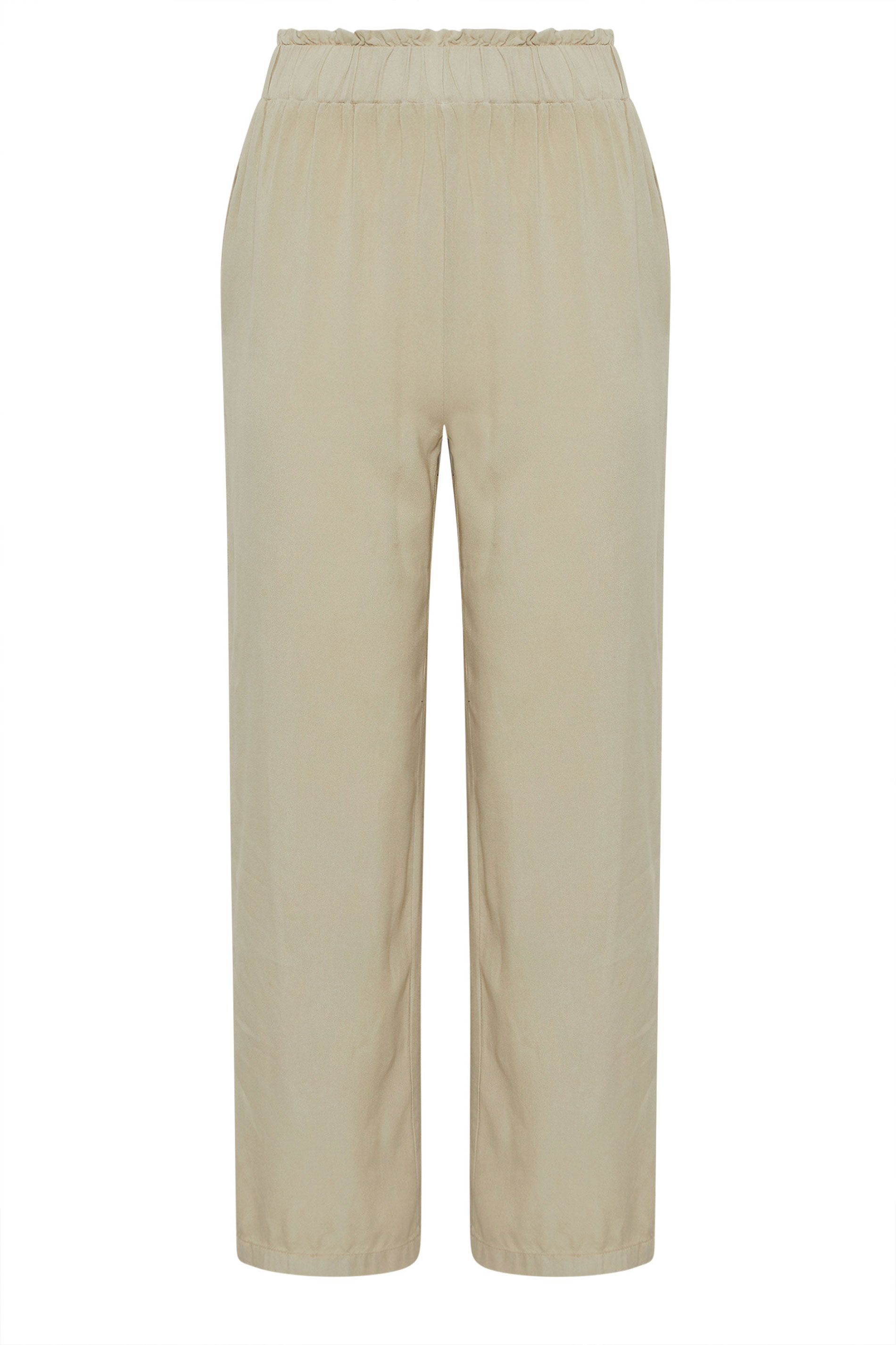 PixieGirl Petite Women's Natural Brown Acid Wash Wide Leg Trousers | PixieGirl 6