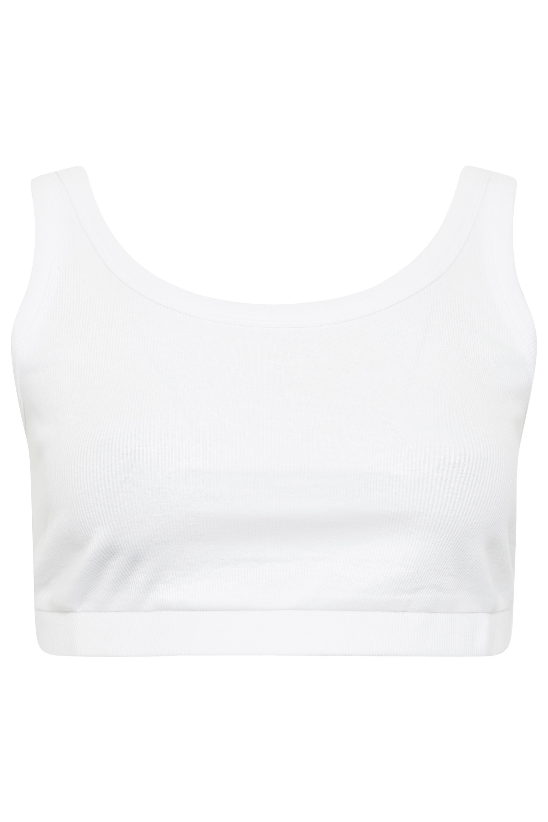 YOURSET 2 PACK Plus Size Black & White Ribbed Crop Tops | Yours Clothing  5