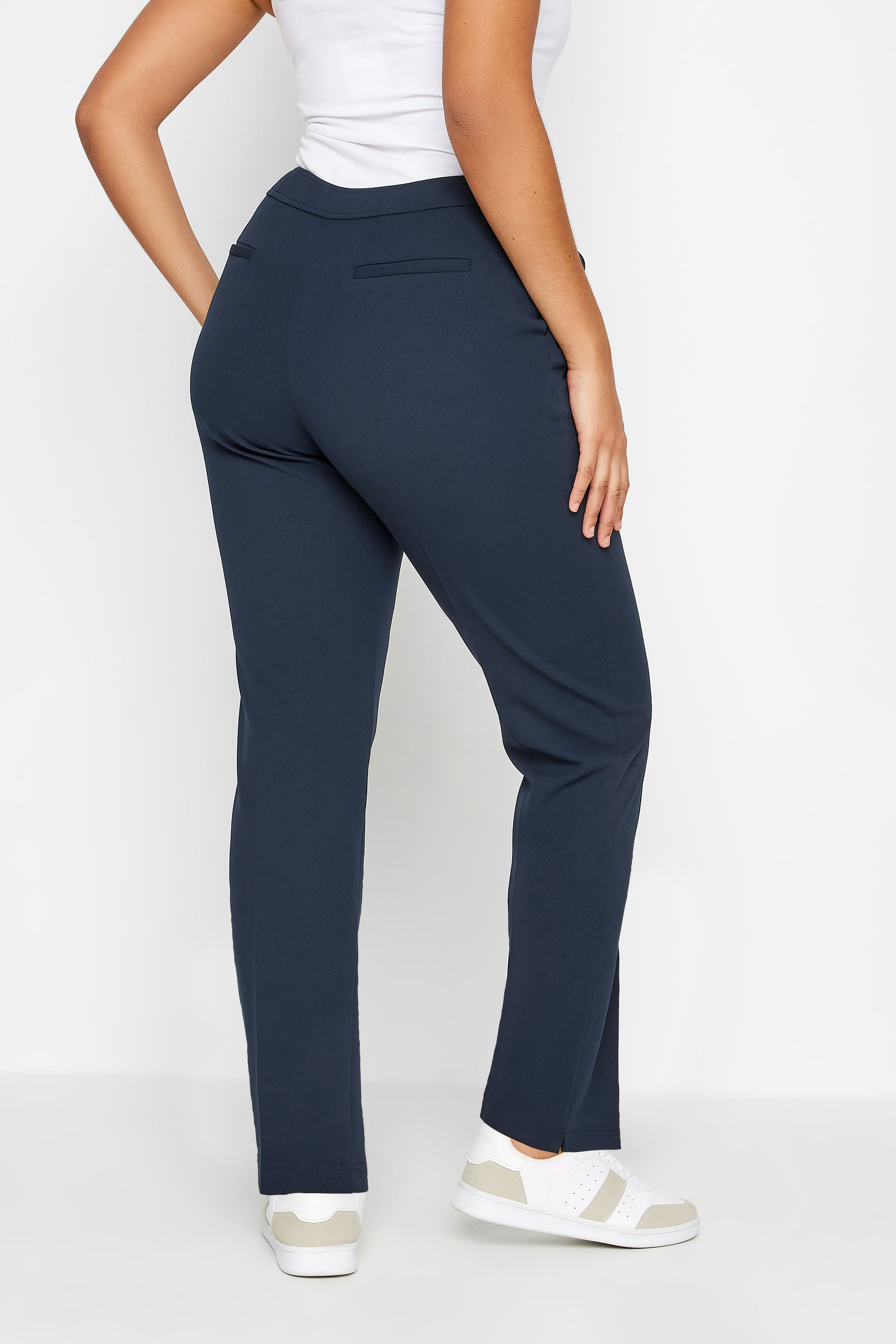 Tailored Navy Blue Women's Slim Pants