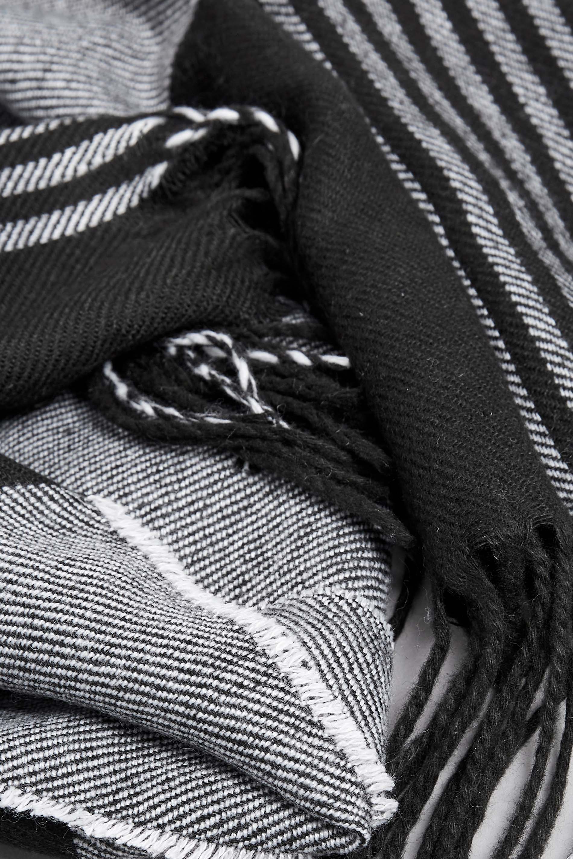 Black Check Tassel Scarf | Yours Clothing  3