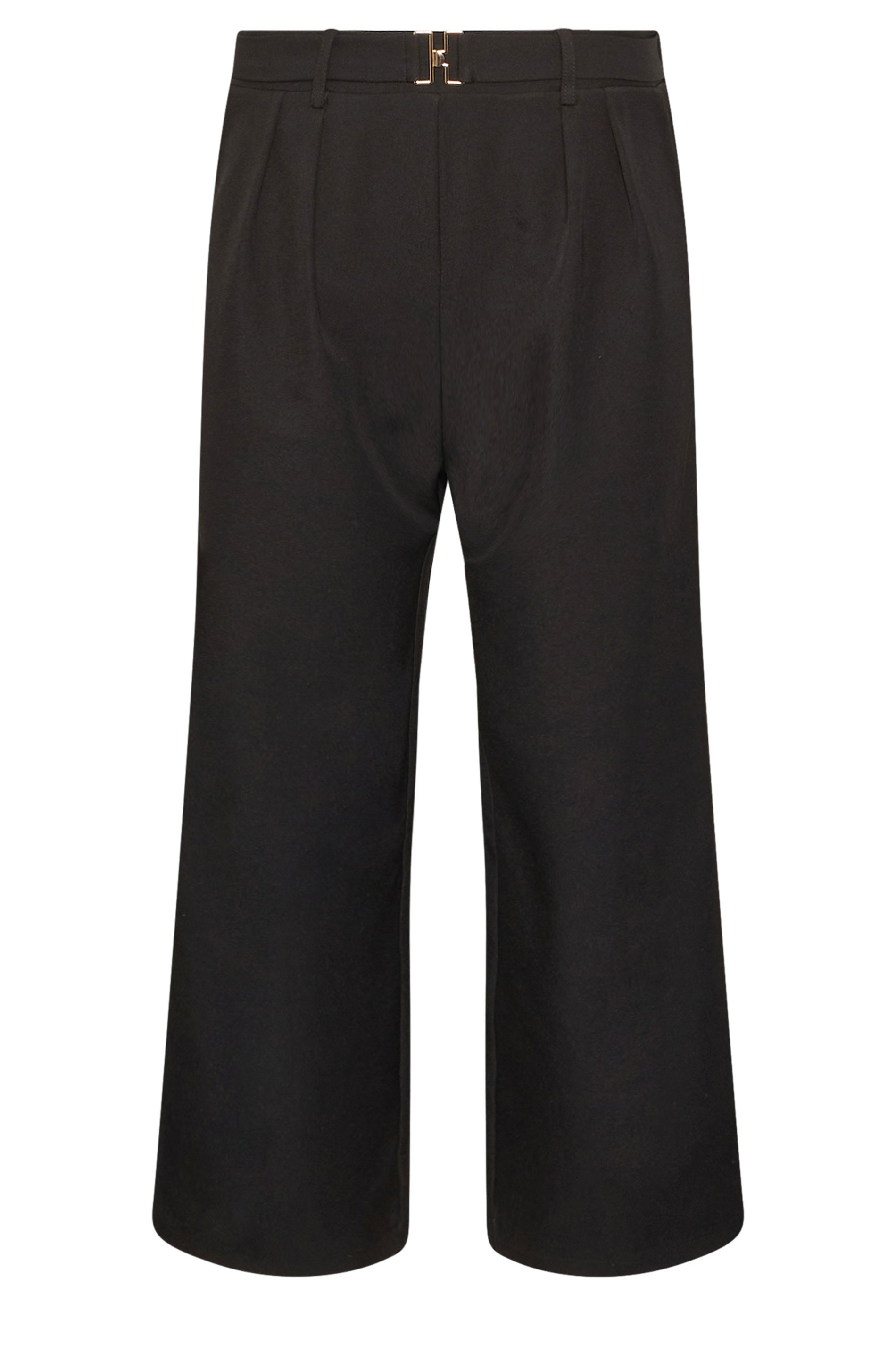 PixieGirl Petite Women's Black Buckle Wide Leg Trousers | PixieGirl 6