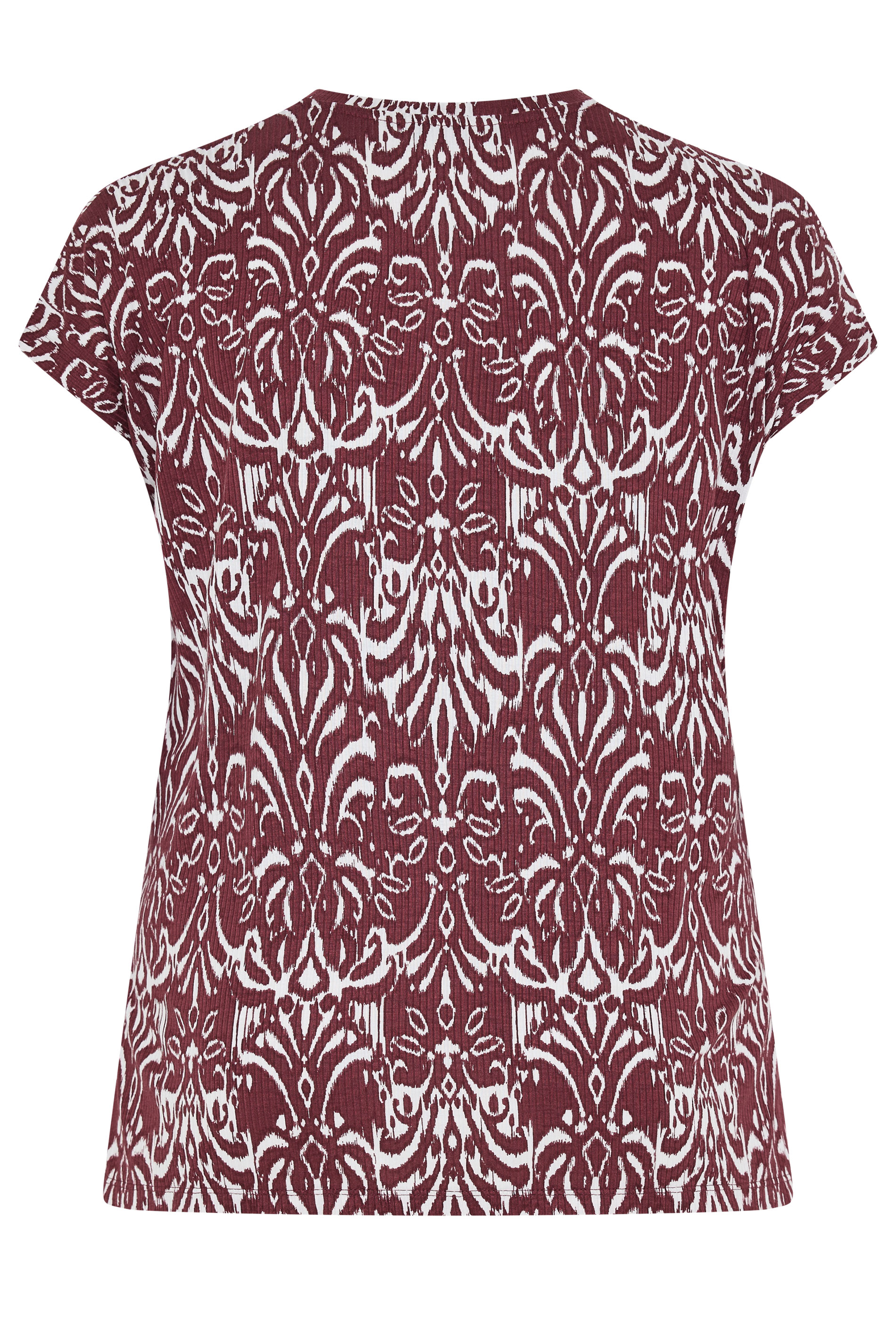 YOURS Plus Size Red Ikat T-Shirt | Yours Clothing 7