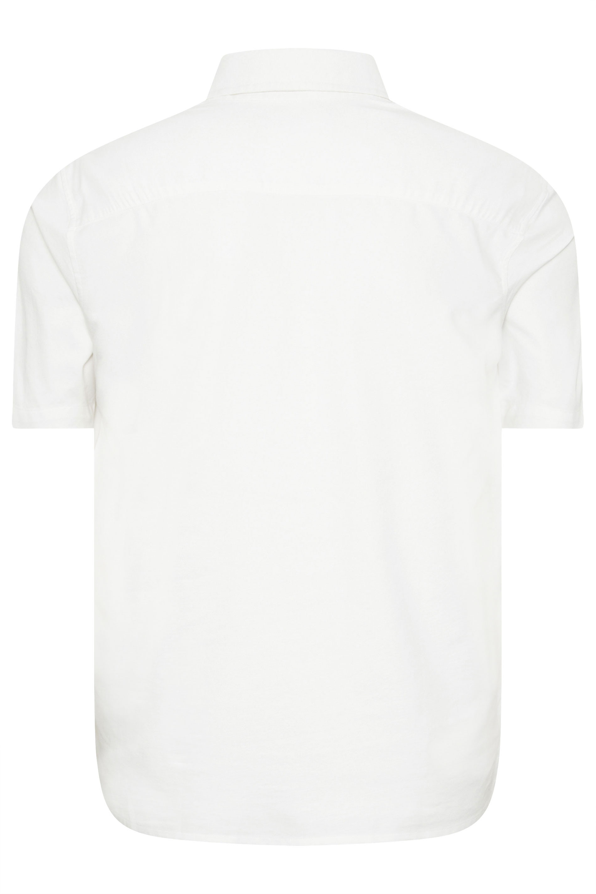 BadRhino Big & Tall Premium White Short Sleeve Oxford Cotton Shirt 4