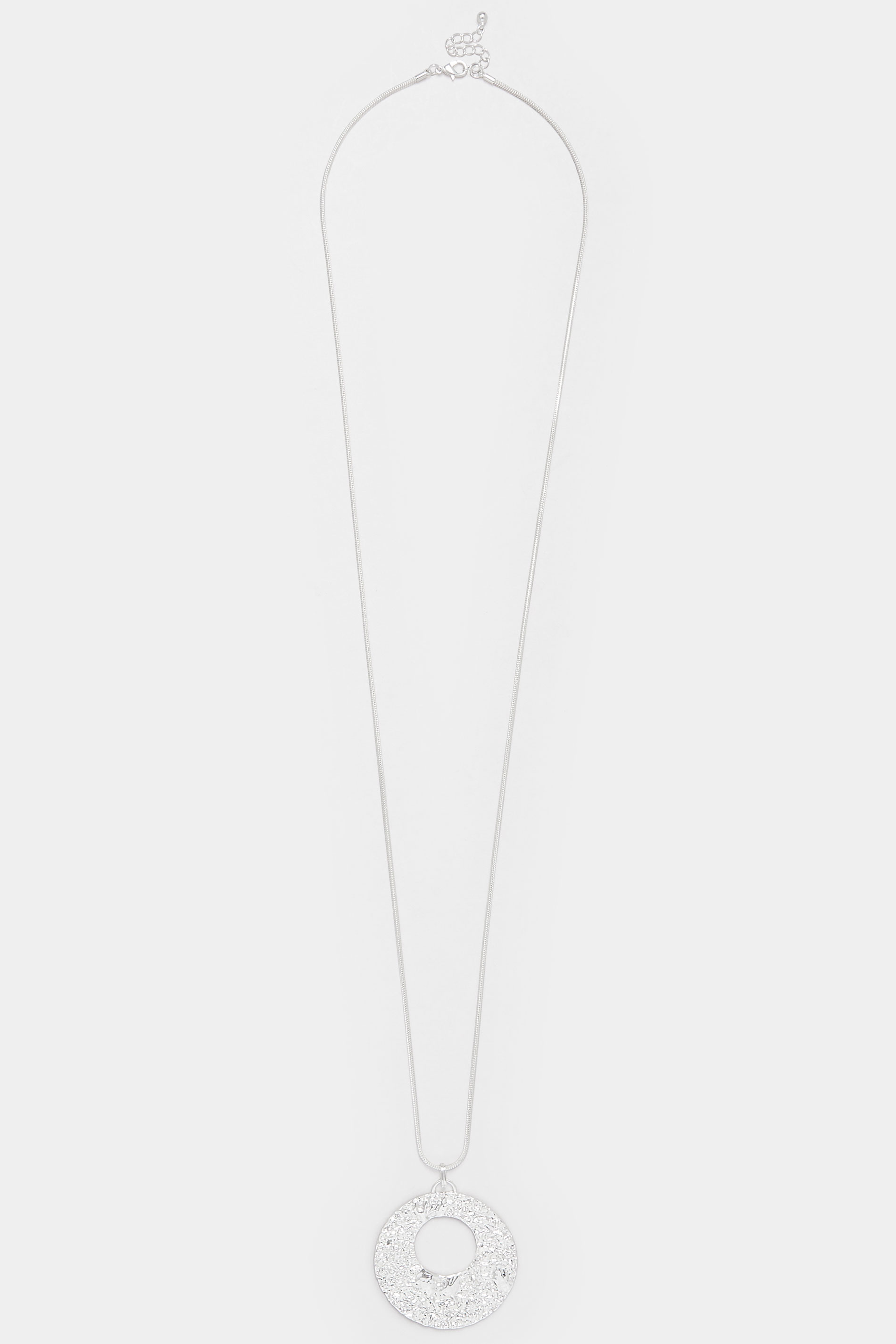 Silver Tone Adjustable Chain Disc Necklace | Yours Clothing 3
