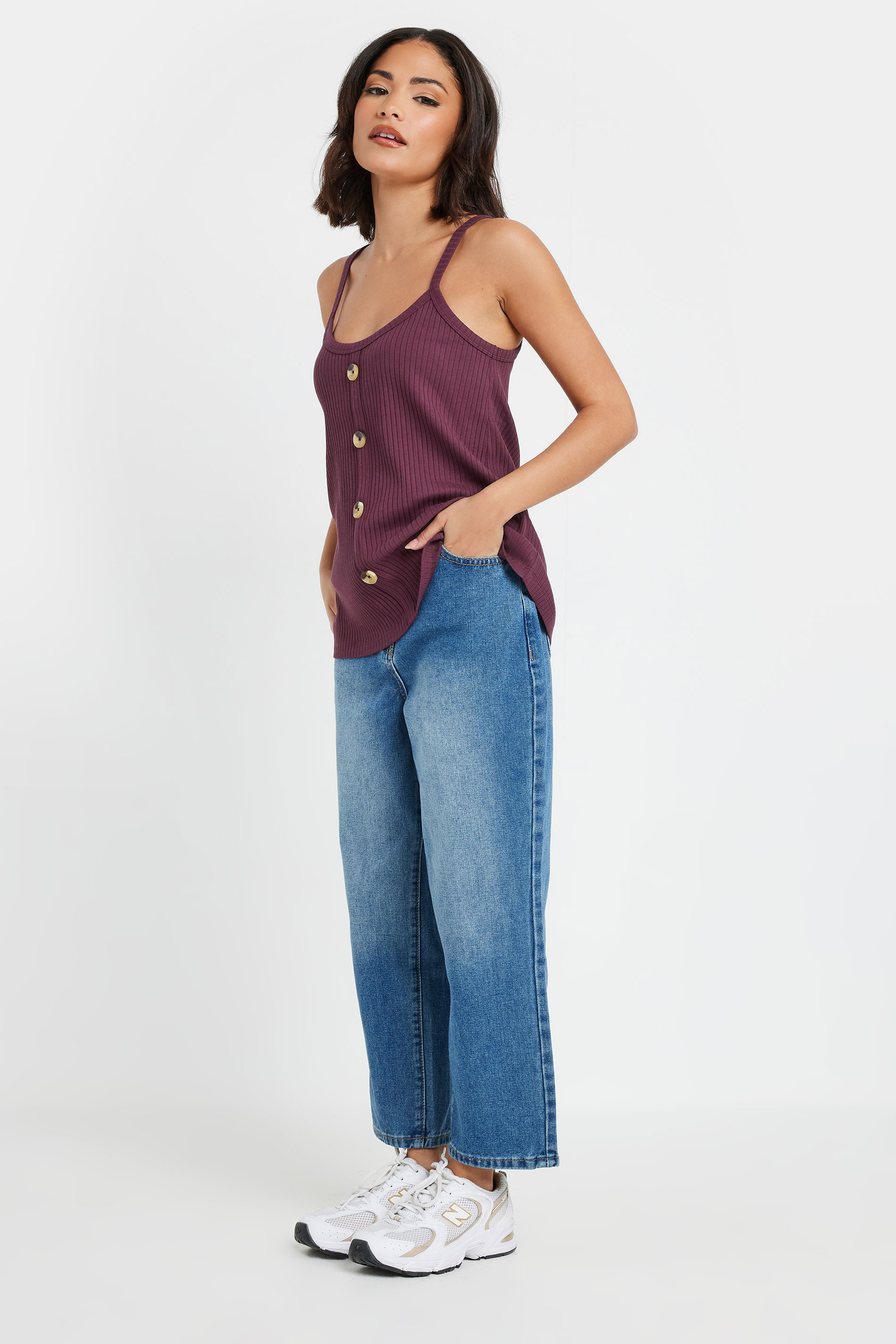 PixieGirl Petite Women's 2 PACK Sage Green & Purple Button Down Cami Tops | PixieGirl 2