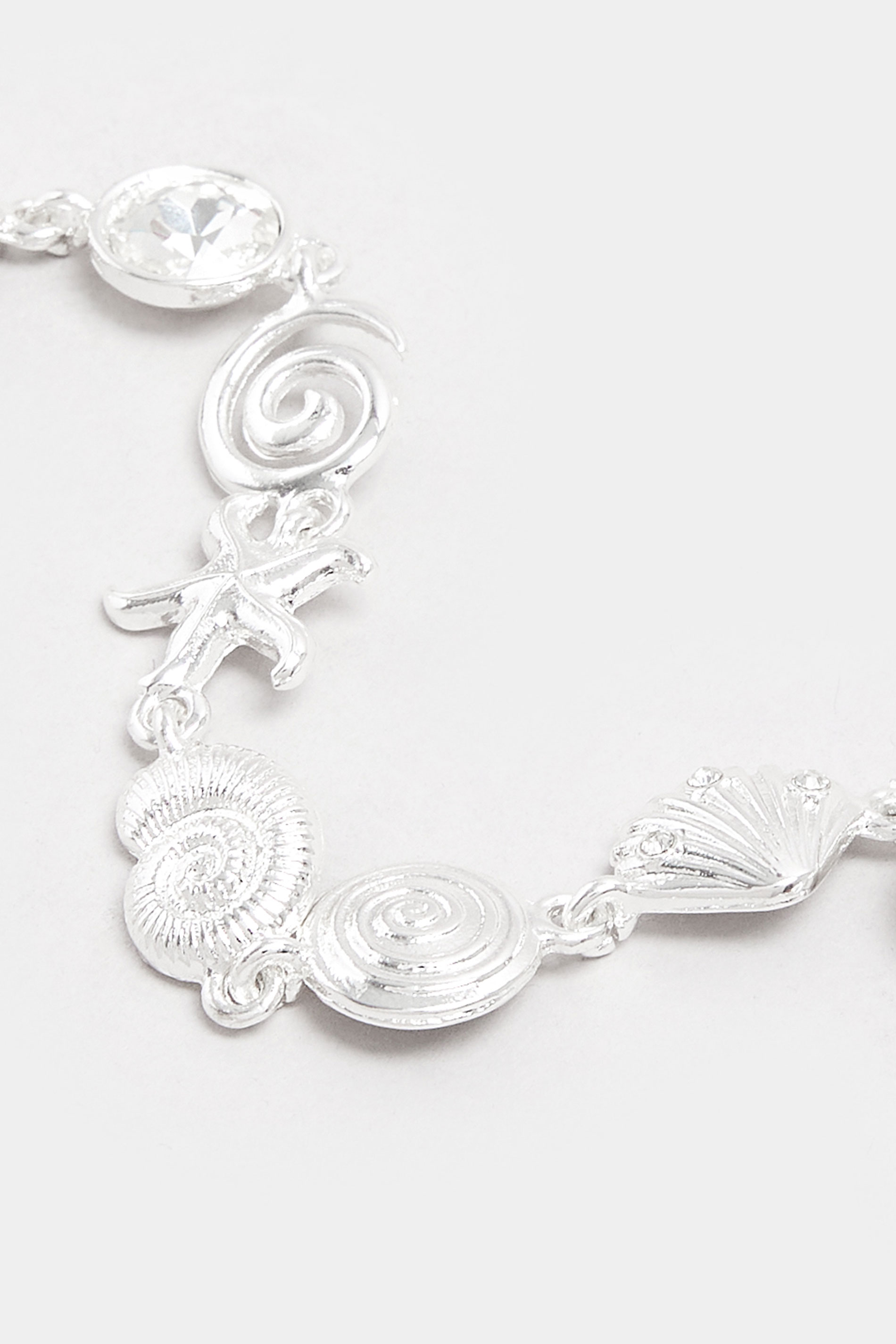 Silver Tone Shell Charm Bracelet | Yours Clothing 2