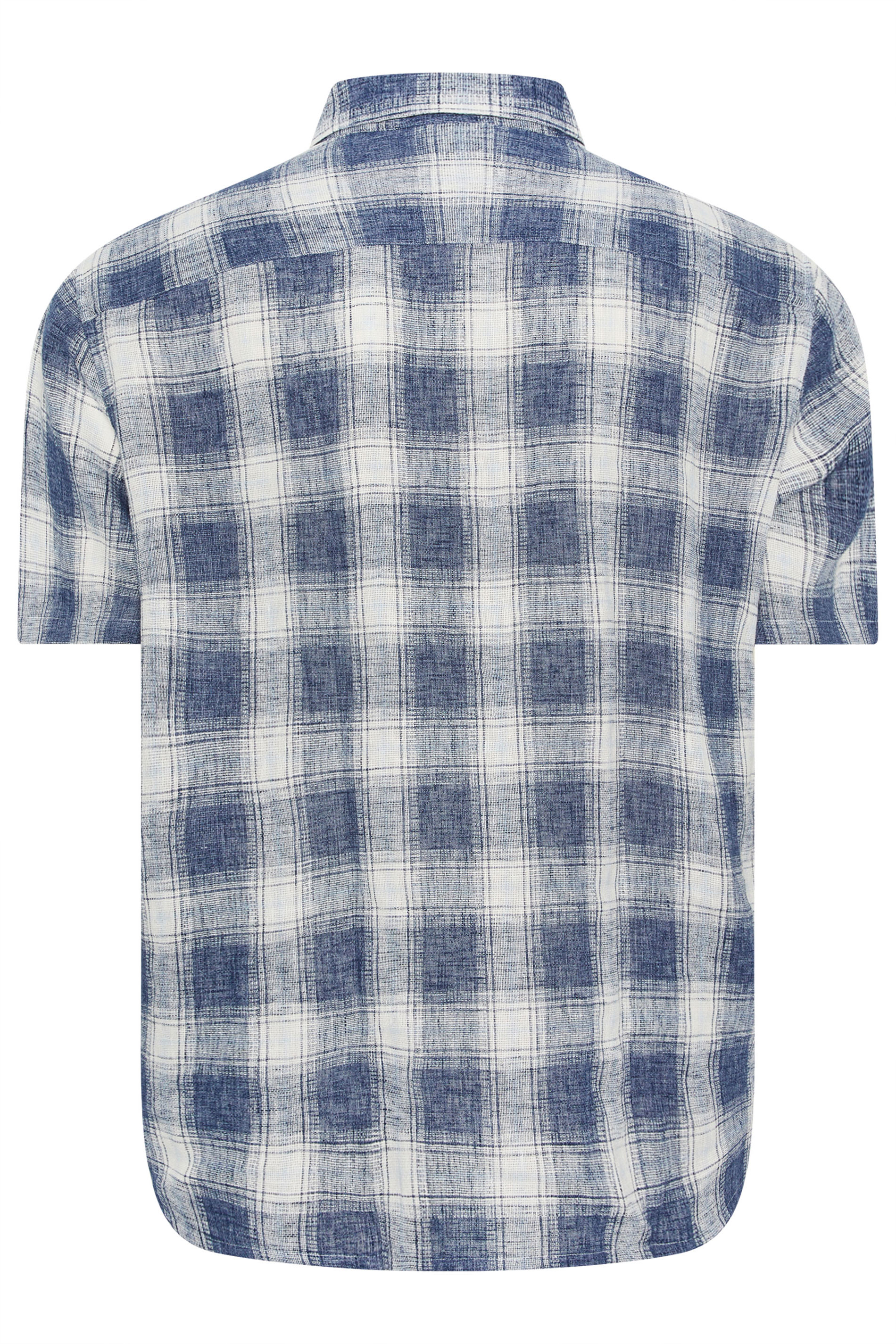 BadRhino Big & Tall Blue Check Print Short Sleeve Shirt | BadRhino 7
