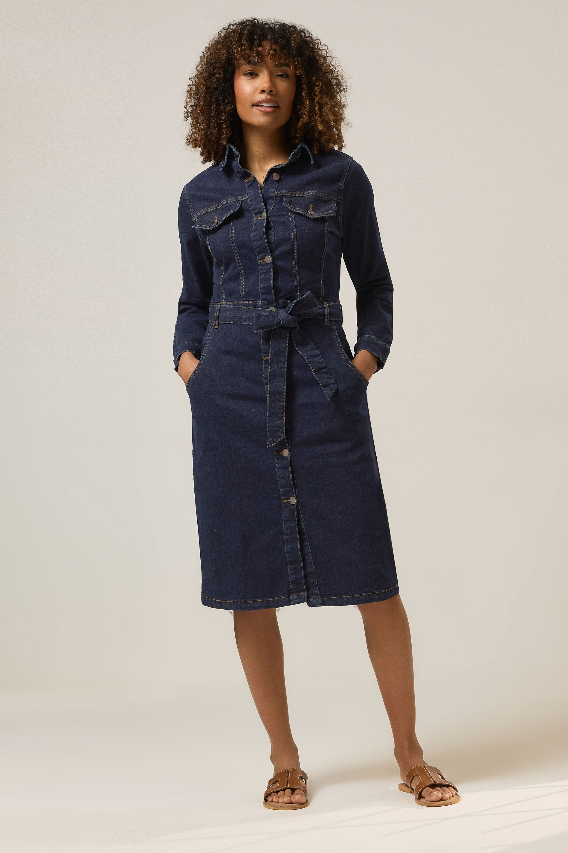 M&Co Indigo Blue Denim Shirt Dress 3
