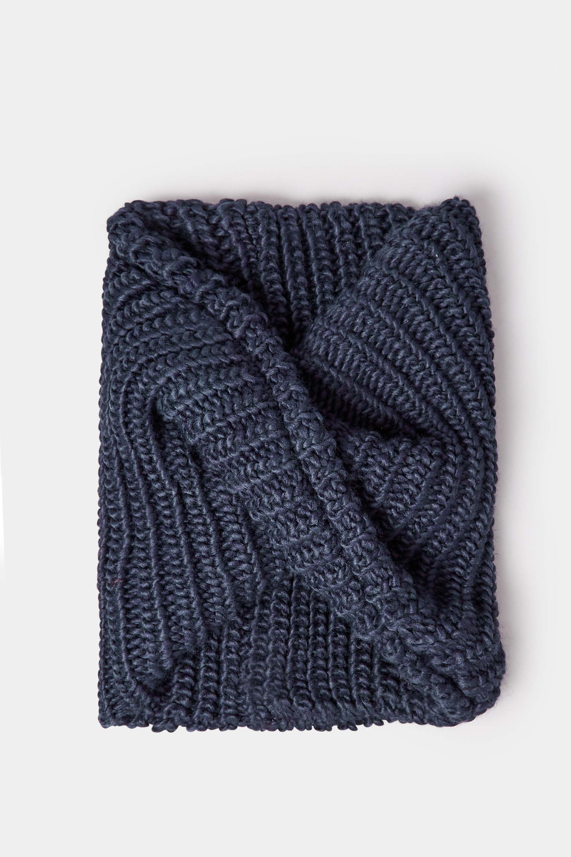Navy Blue Cable Knit Snood 2