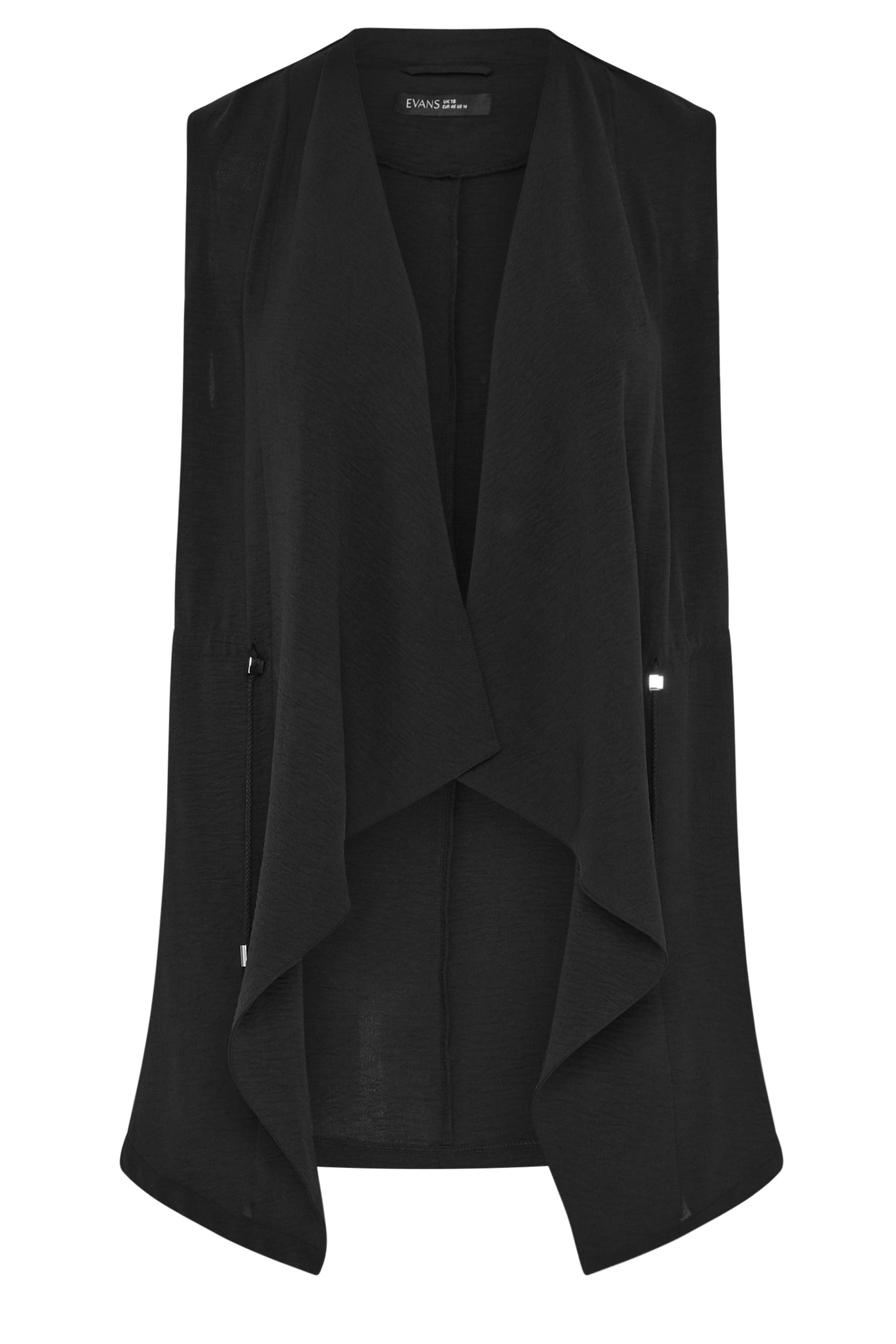 EVANS Plus Size Black Waterfall Waistcoat | Evans 5