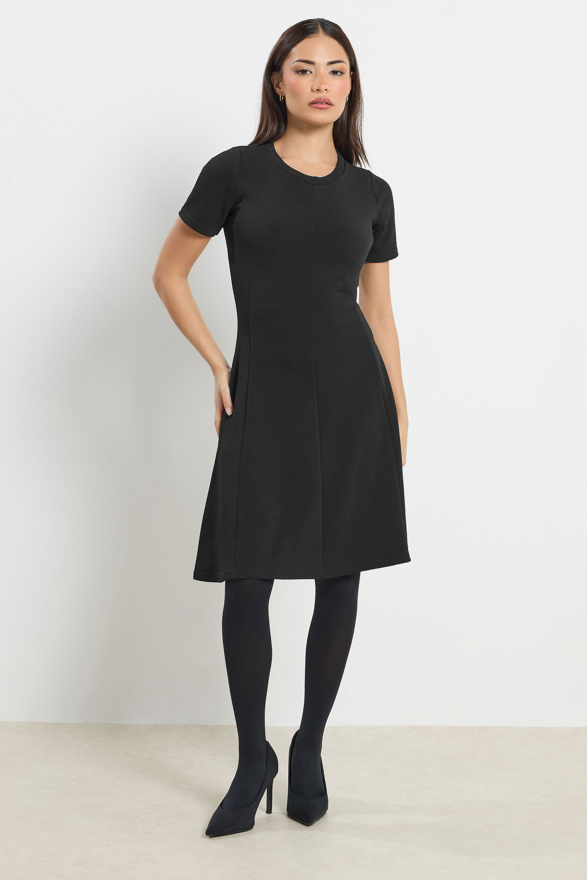 PixieGirl Petite Women's Black Textured Mini Dress | PixieGirl 3