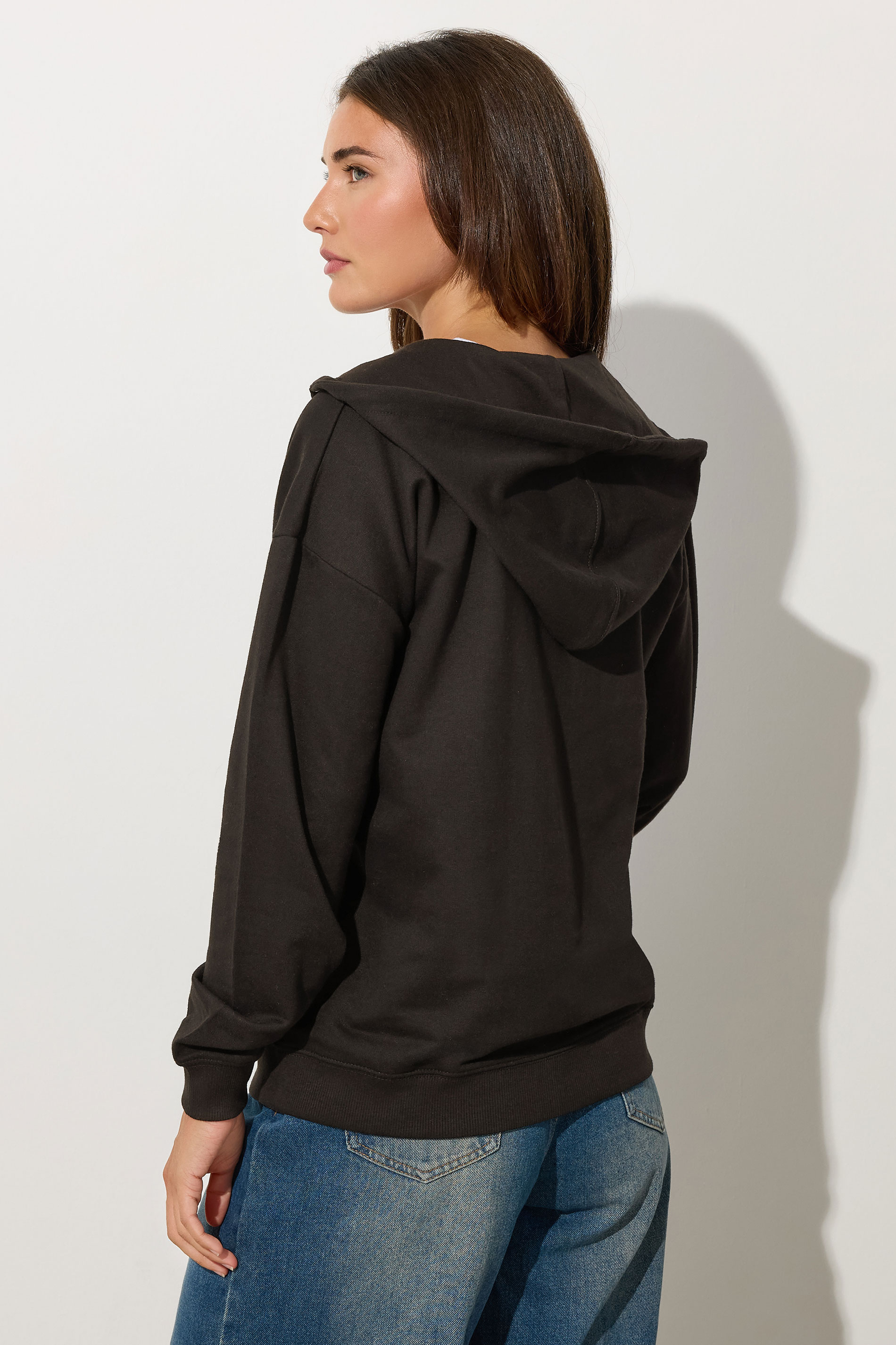 LTS Tall Women's Black Zip Through Pocket Hoodie | Long Tall Sally  4