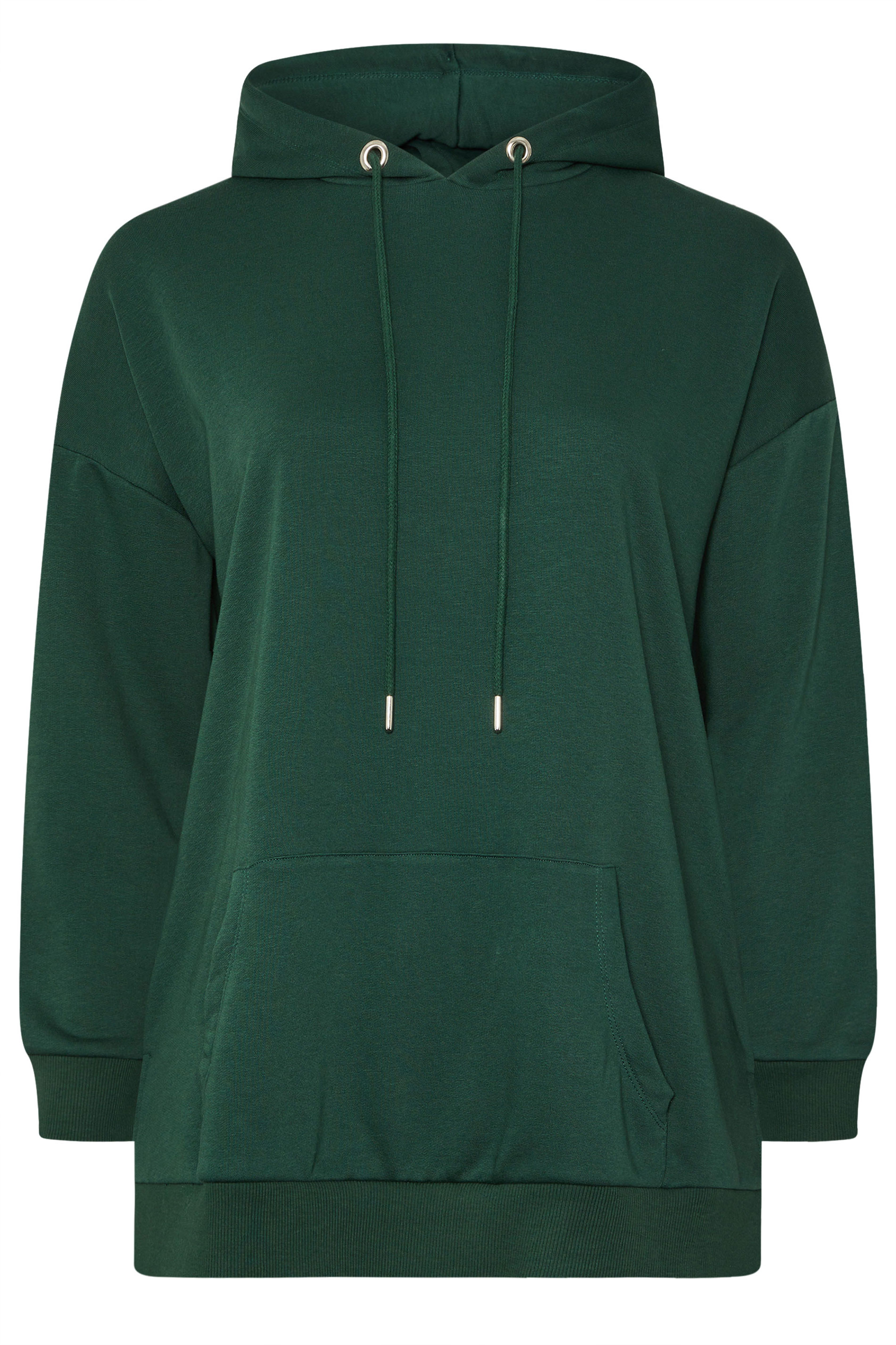 YOURS Plus Size Green Pocket Front Hoodie | Yours Clothing 5