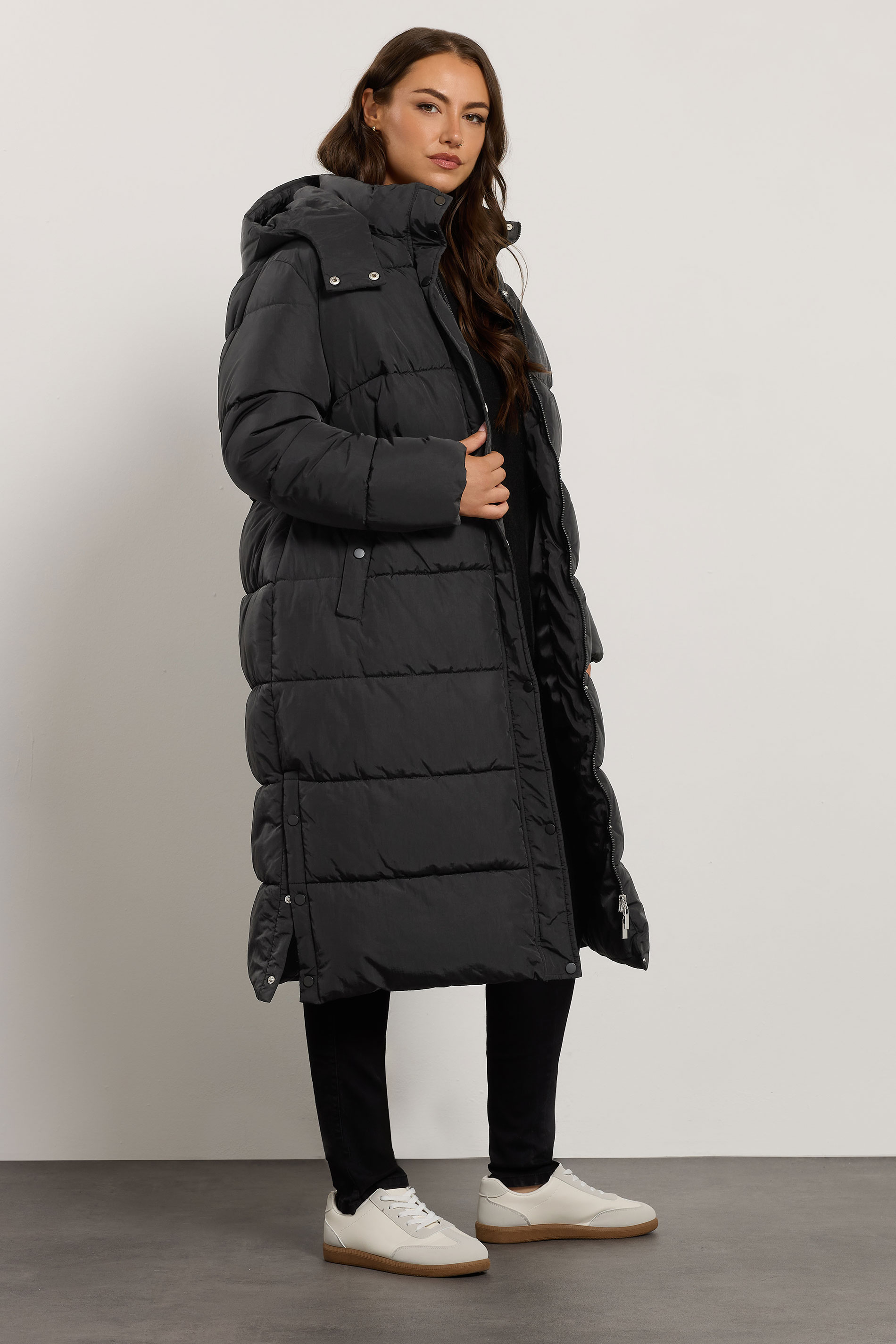 EVANS Curve Black Maxi Puffer Coat | Evans 7