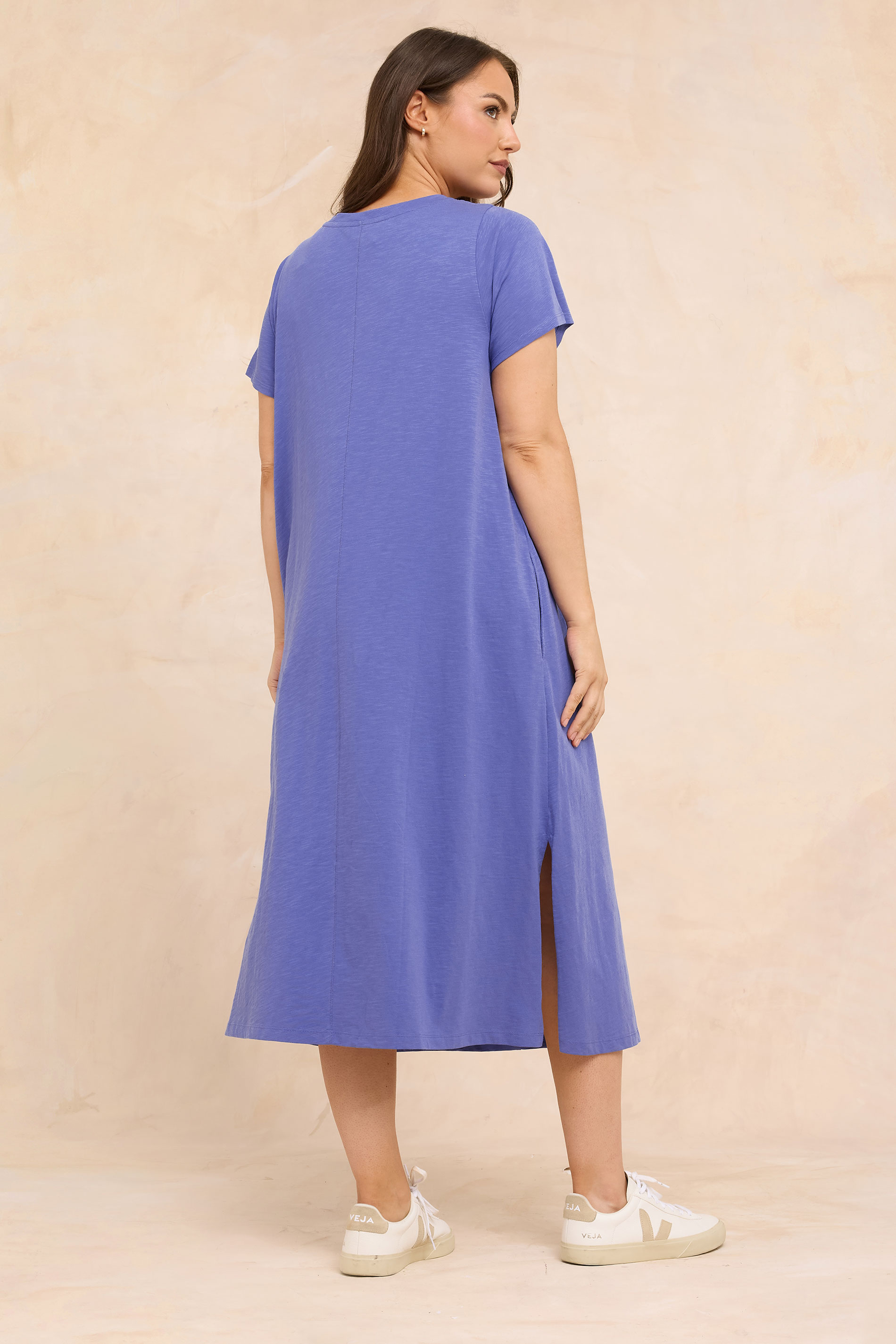 EVANS Plus Size Bright Blue Premium Cotton Dress | Evans 4