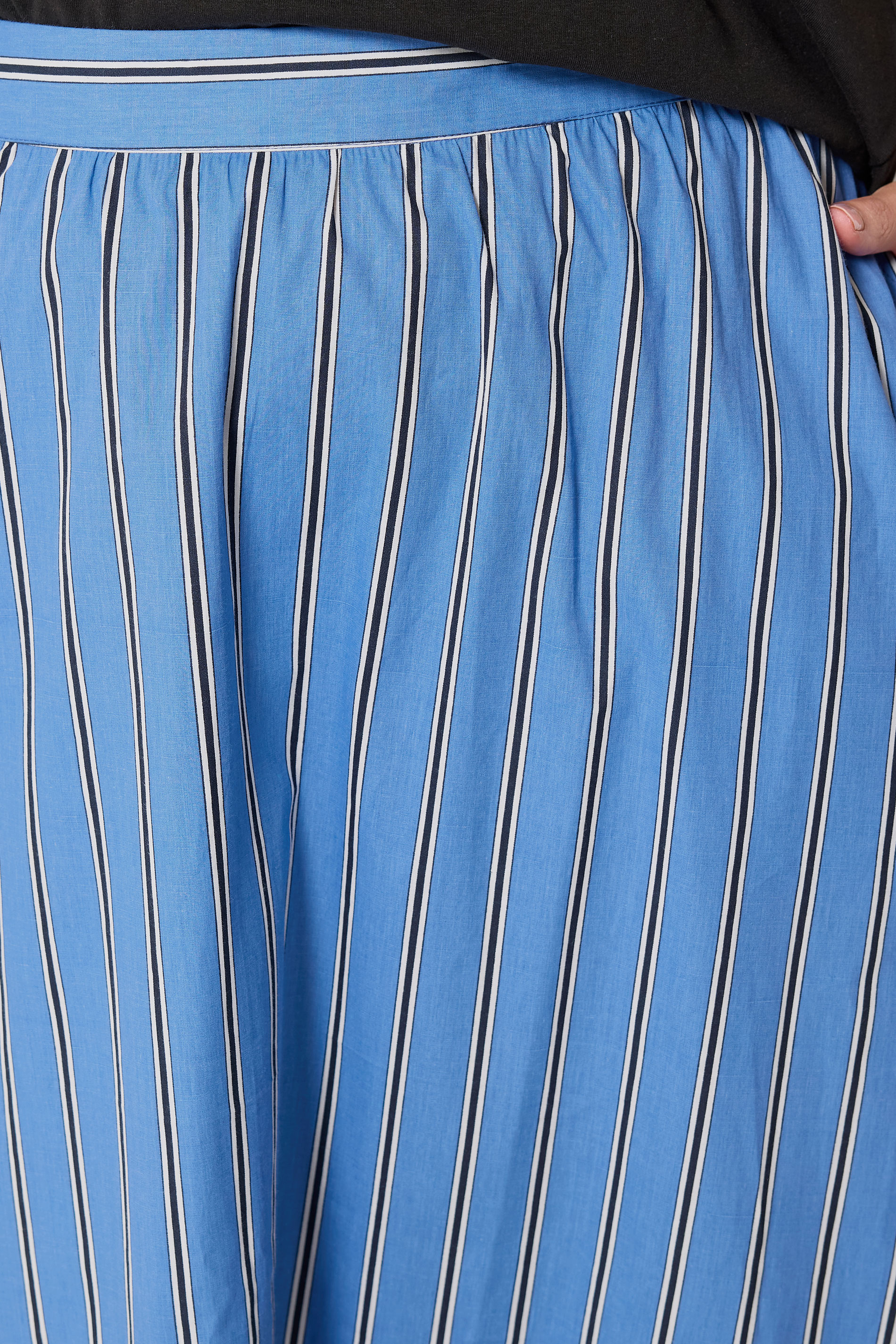 YOURS Plus Size Blue Stripe Midi Skirt | Yours Clothing 5