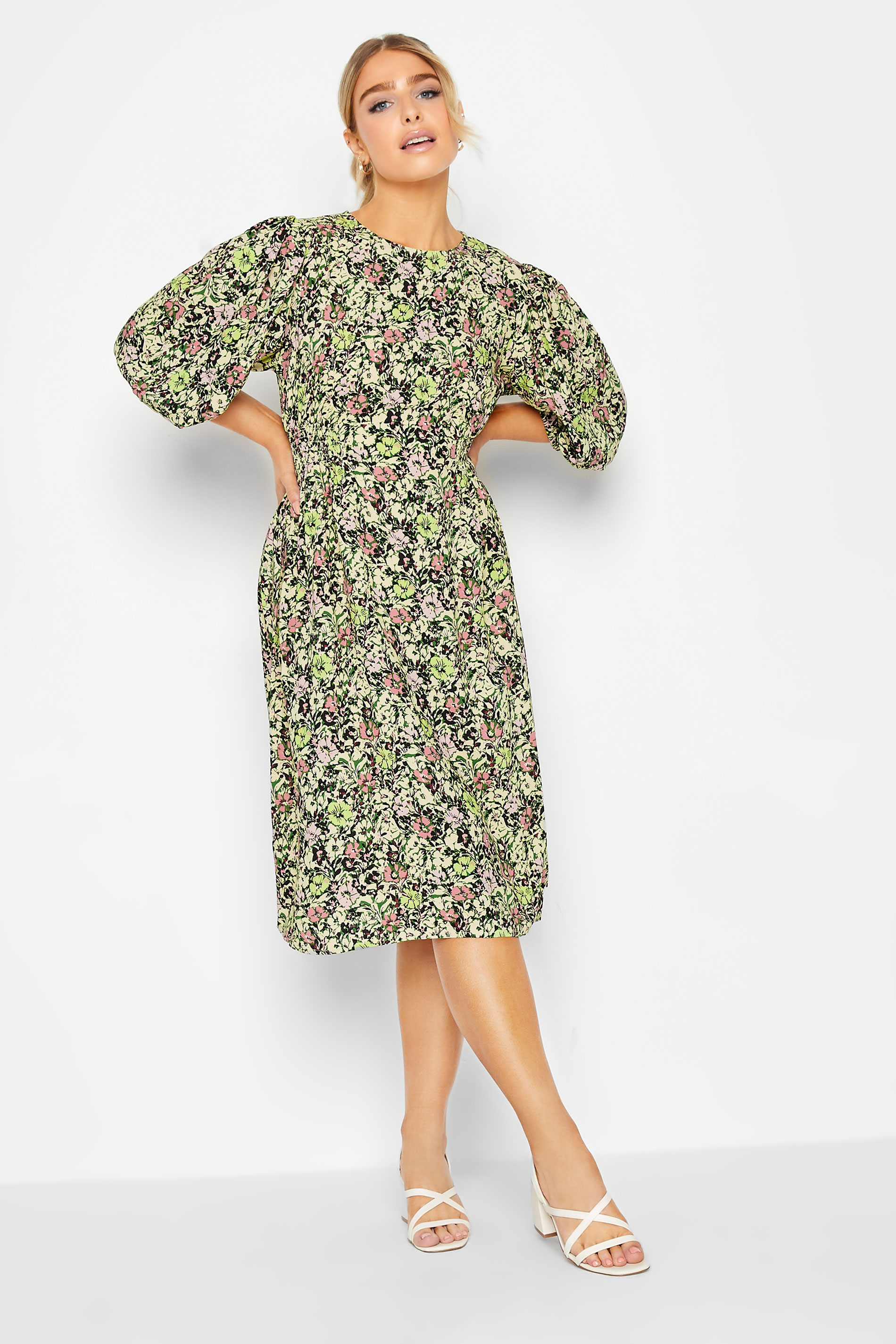 M&Co Green Floral Print Midi Dress | M&Co  3