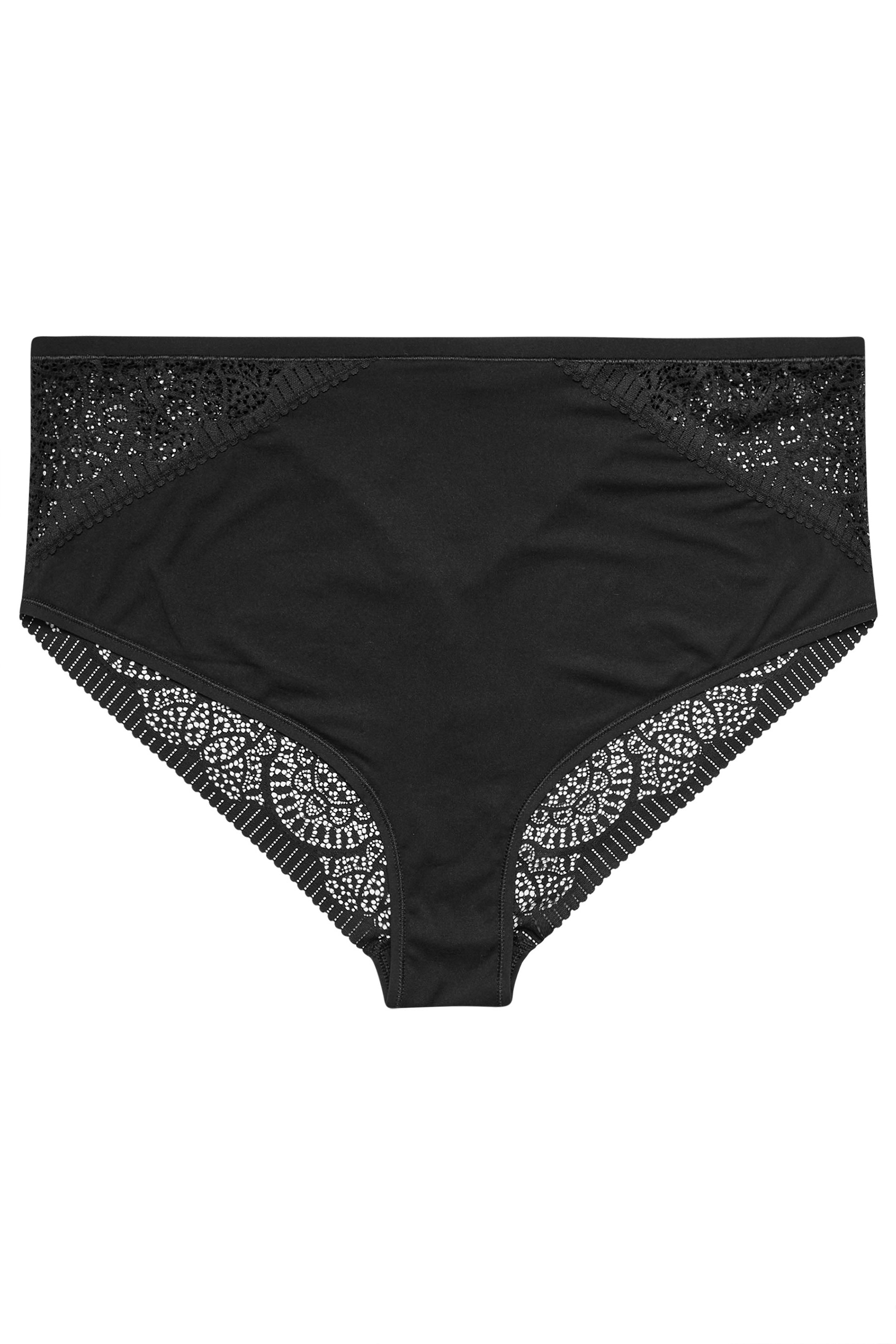 YOURS Plus Size Black Floral Lace Shorts | Yours Clothing 5