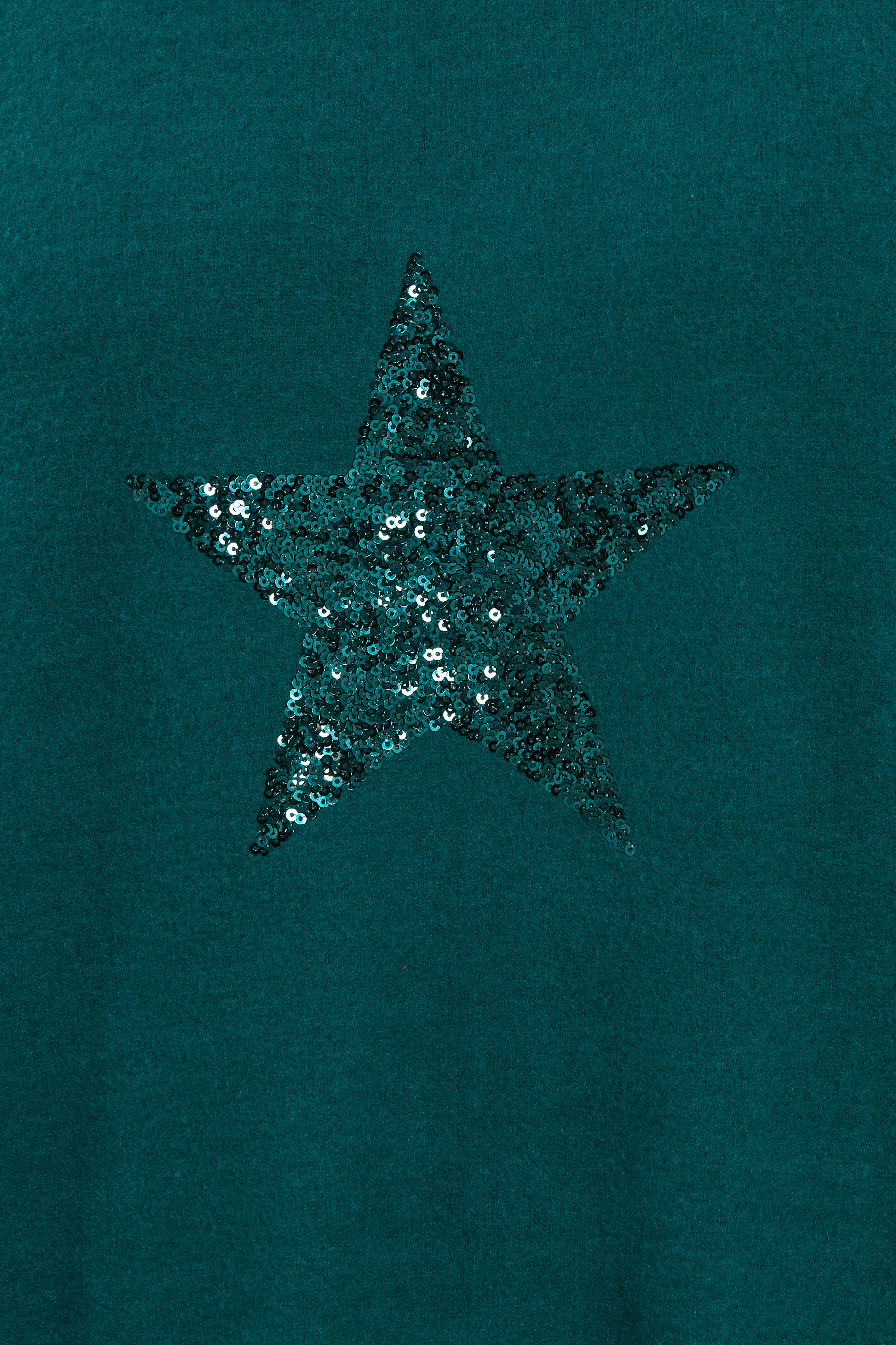 YOURS Plus Size Teal Green Sequin Embellished Star Jumper | Yours Clothing 4