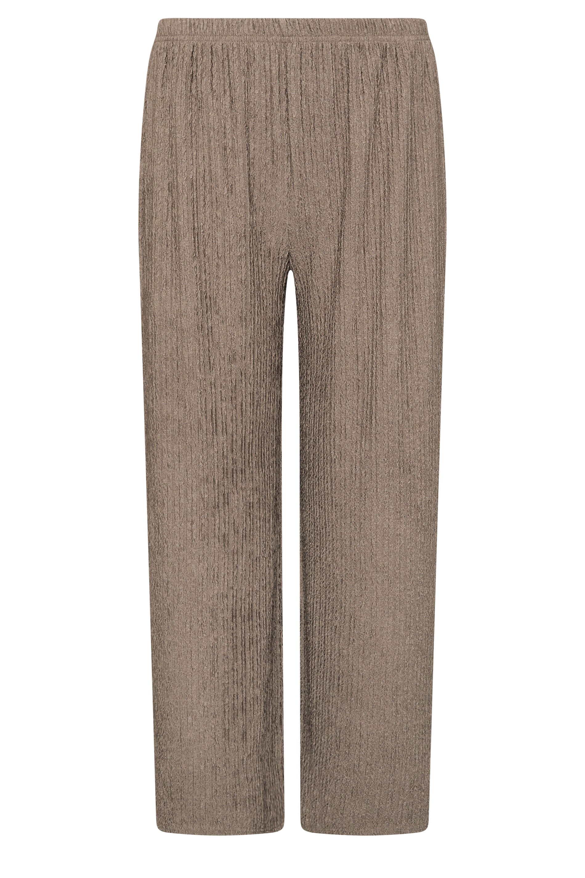 M&Co Petite Mocha Brown Crinkle Wide Leg Trousers | M&Co 6