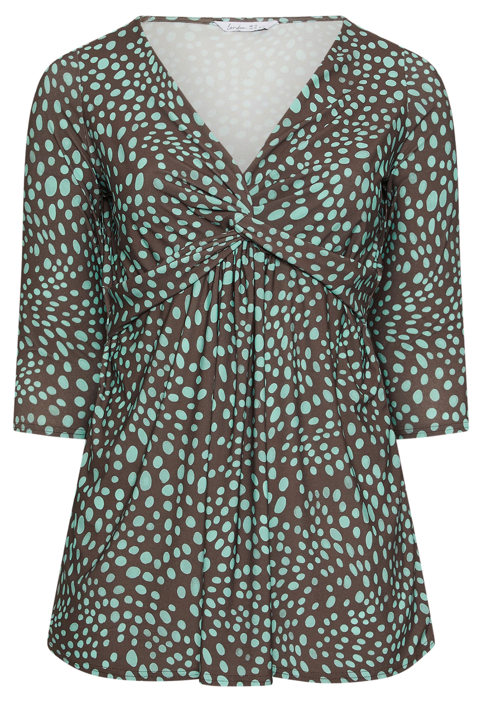 YOURS LONDON Plus Size Black Knot Detail Front Top | Yours Clothing 5