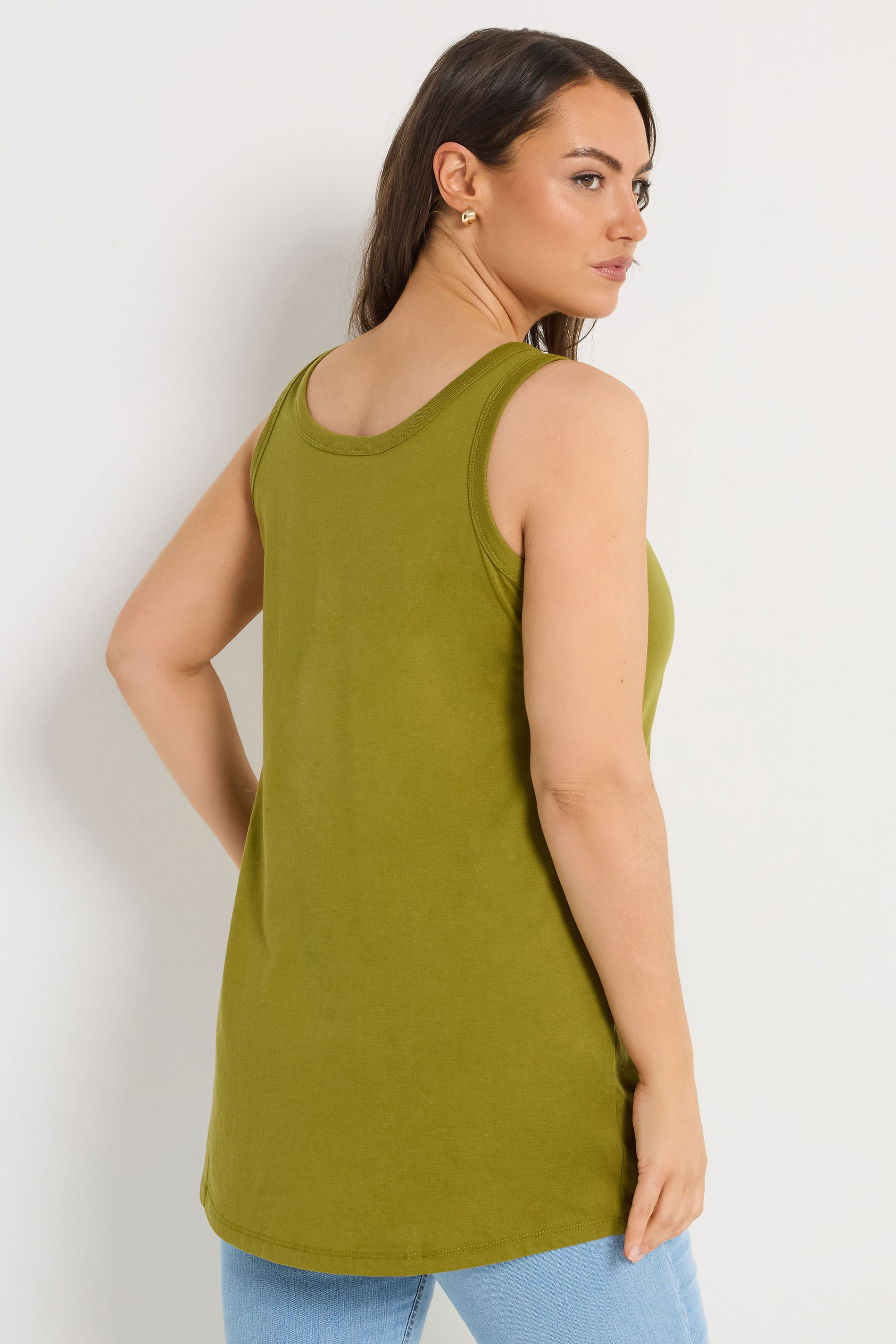 YOURS 3 PACK Plus Size Grey & Green Core Vest Tops | Yours Clothing 6