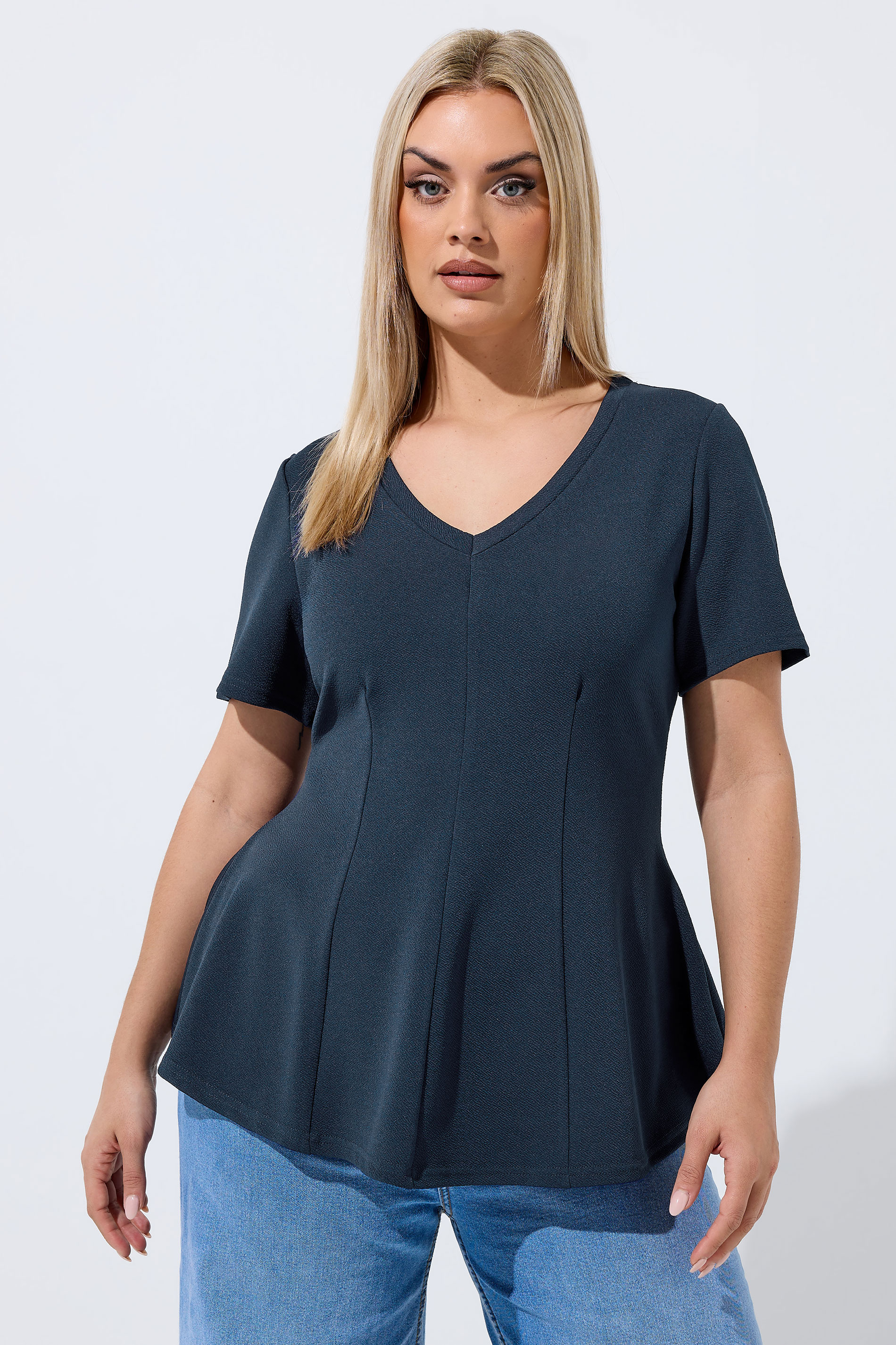 LIMITED COLLECTION Plus Size Navy Blue Corset Top | Yours Clothing 3