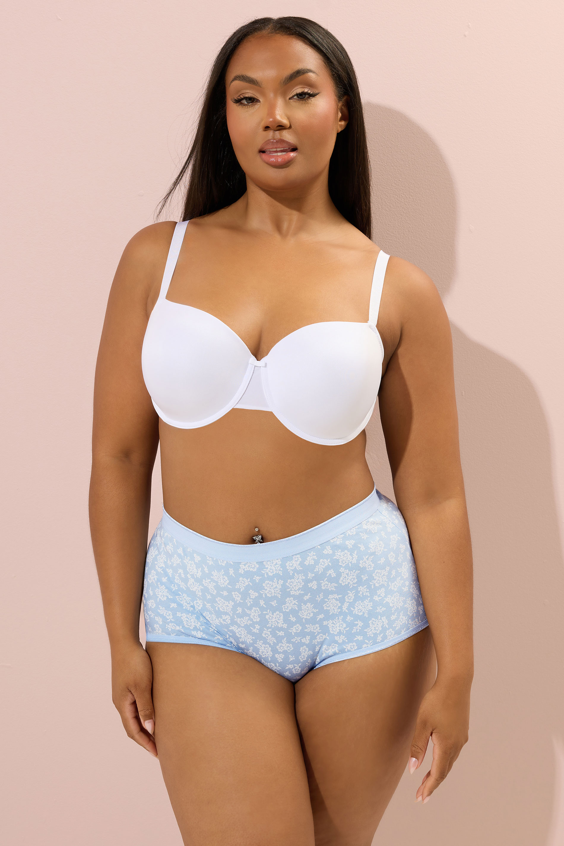 YOURSET 5 PACK Plus Size Blue Floral Print Full Briefs | Yours Clothing 4