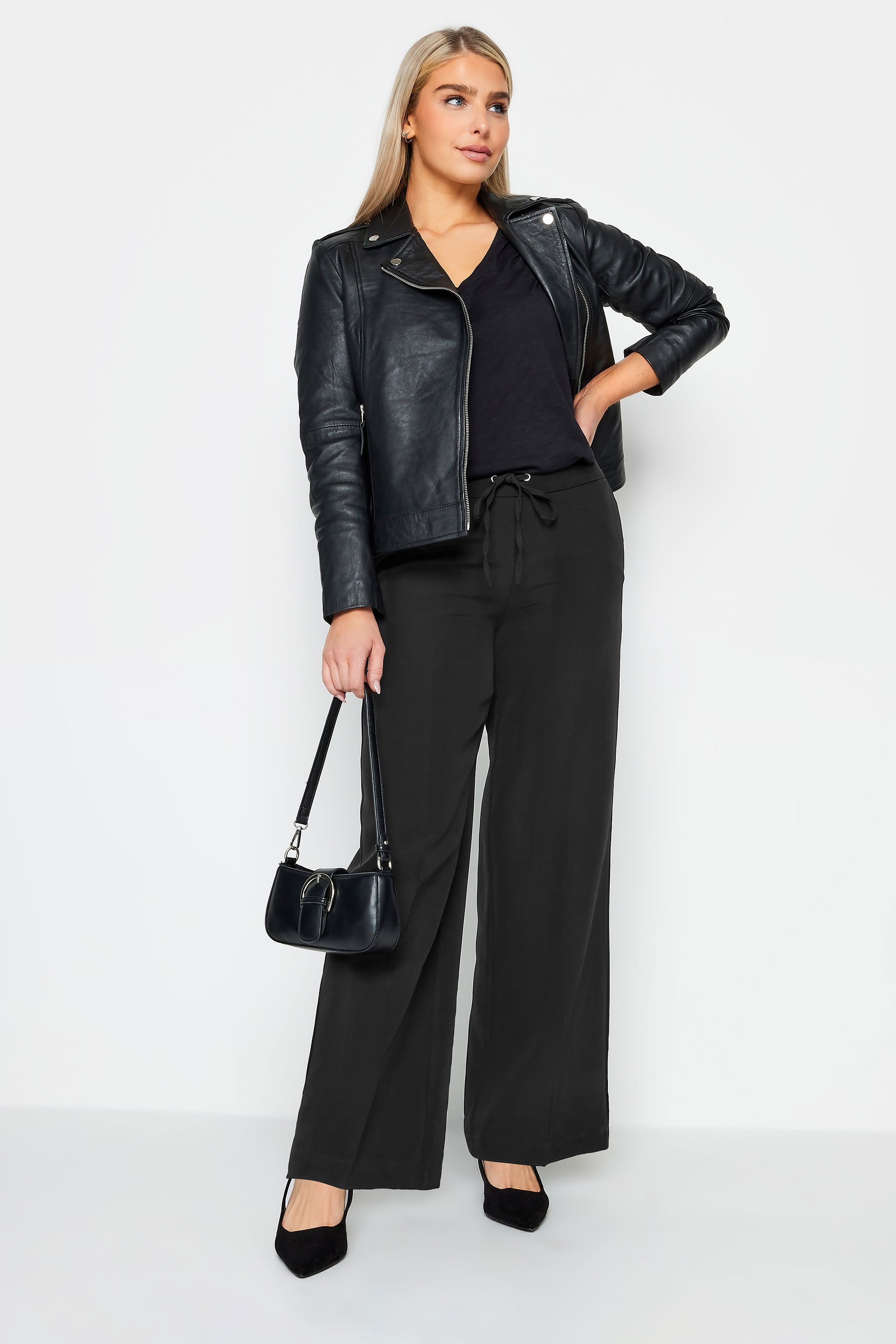 Theory Wide-leg High-rise Crepe Trousers - Black | Editorialist