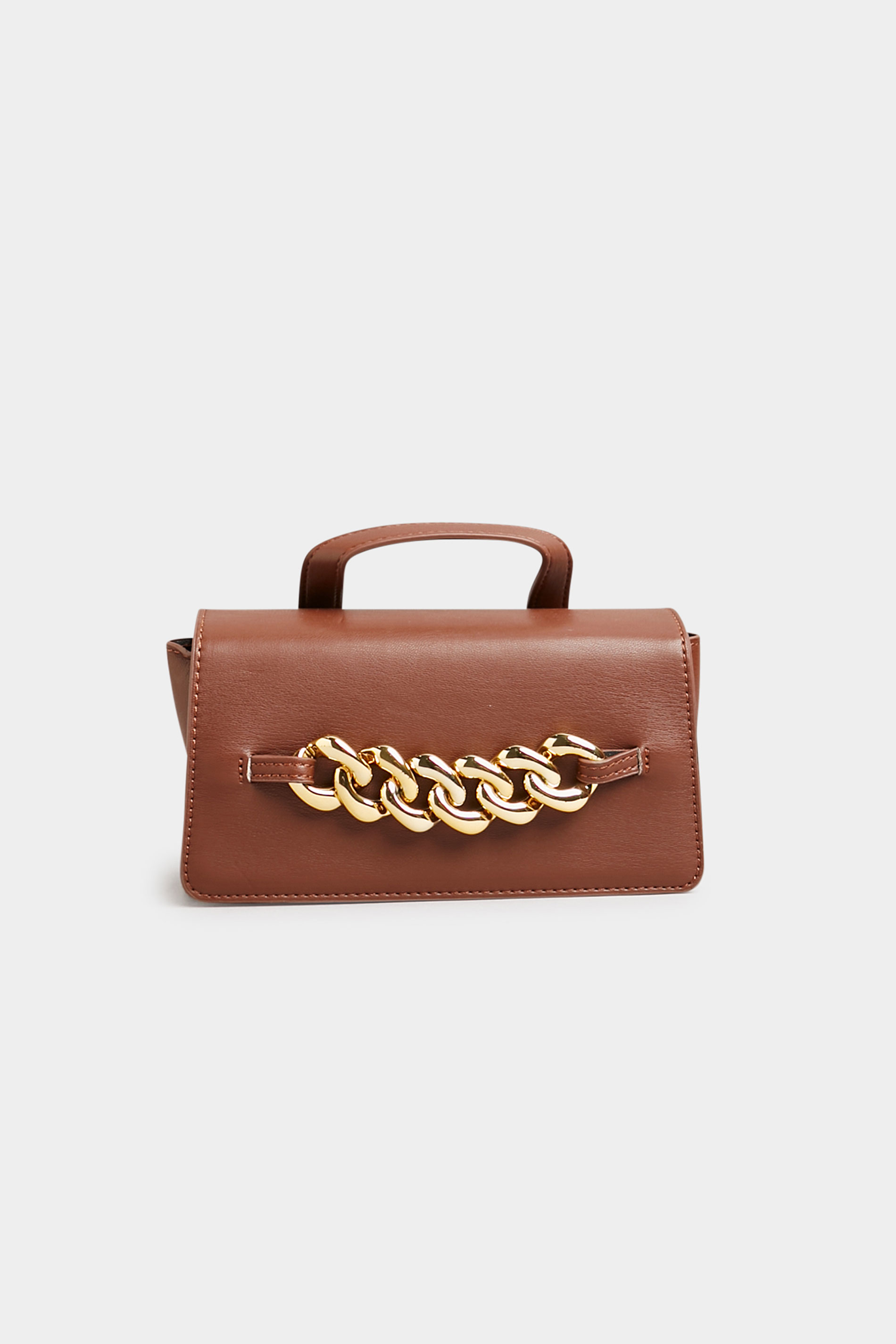 Brown Chunky Chain Mini Bag  | Yours Clothing 2