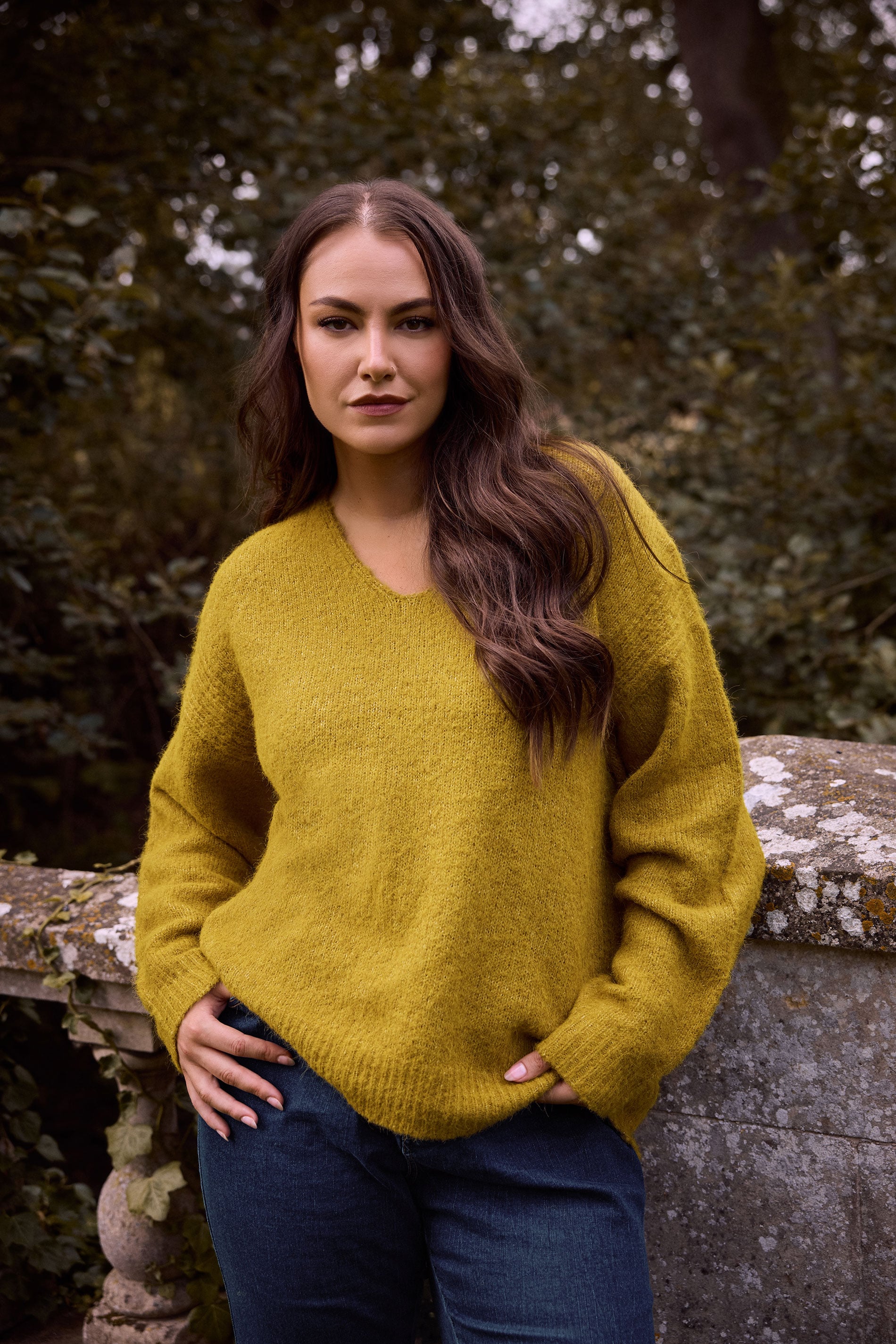 EVANS Plus Size Green Knitted V-Neck Jumper | Evans  3