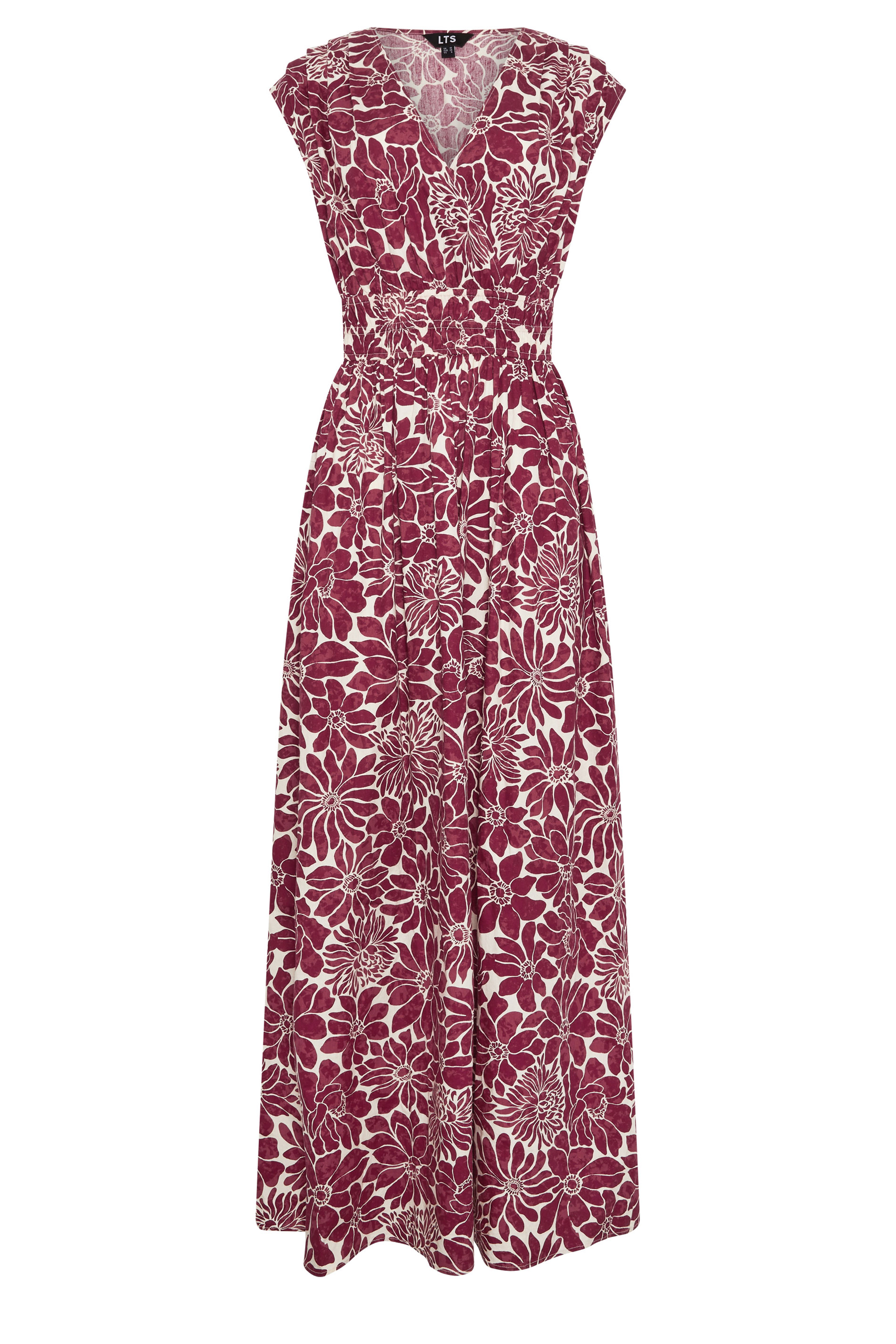 LTS Tall Women's Red Floral Cotton Wrap Maxi Dress | Long Tall Sally 5