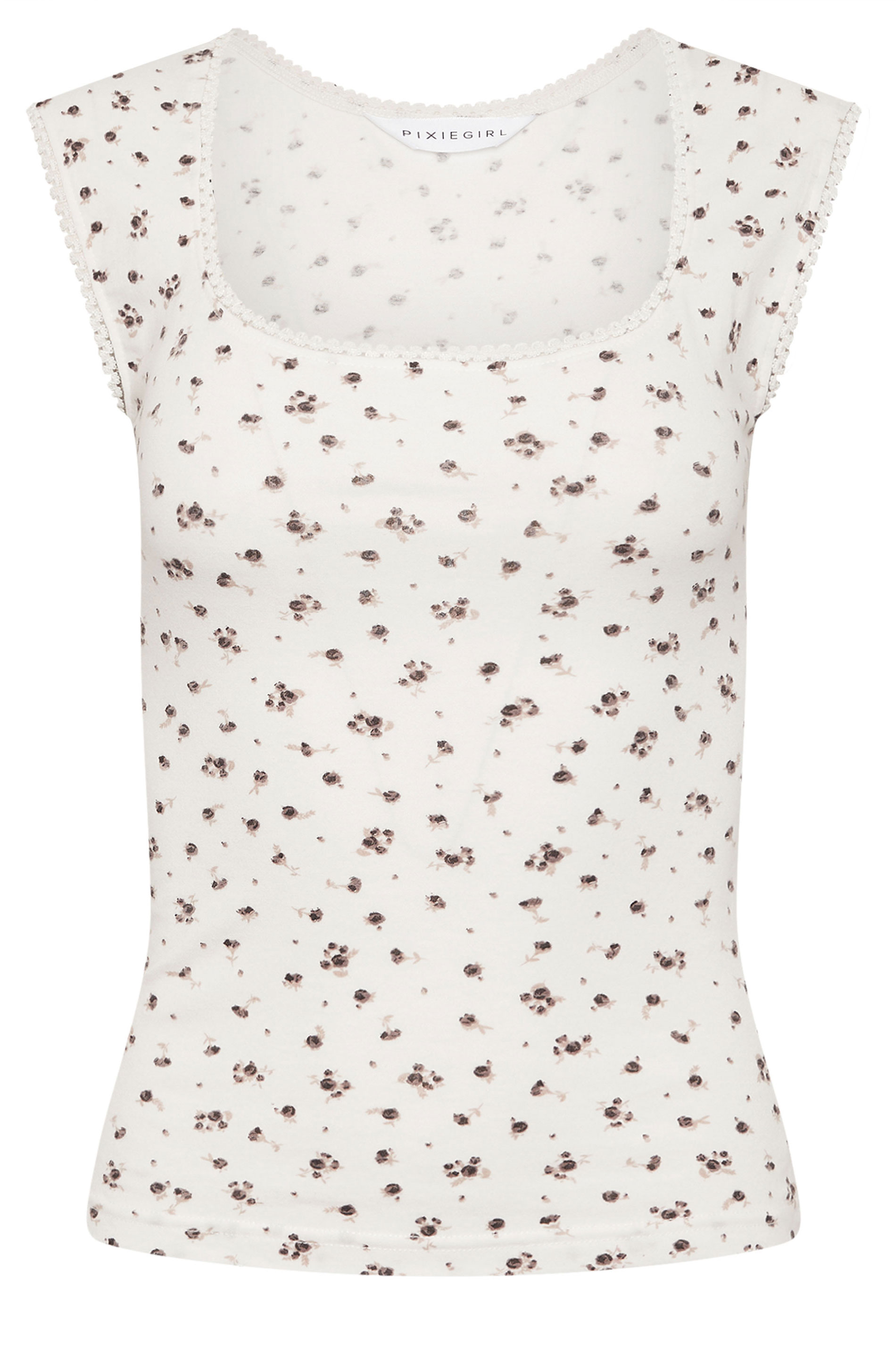 PixieGirl Petite 2 PACK Women's Chocolate Brown & White Spot Cotton Vest Top | PixieGirl 8