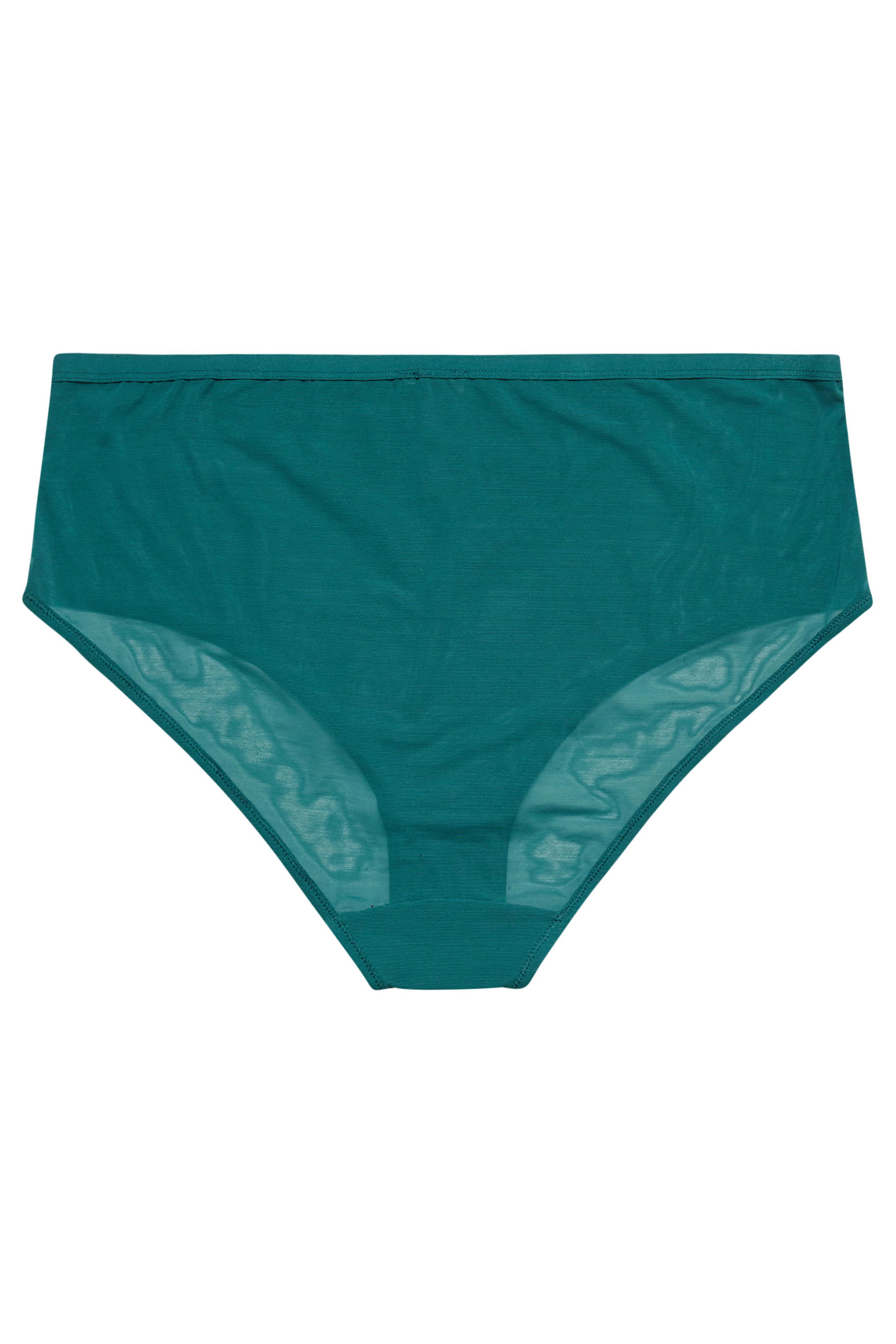 YOURS Plus Size Green Lace Detail Full Briefs | Yours Clothing 6