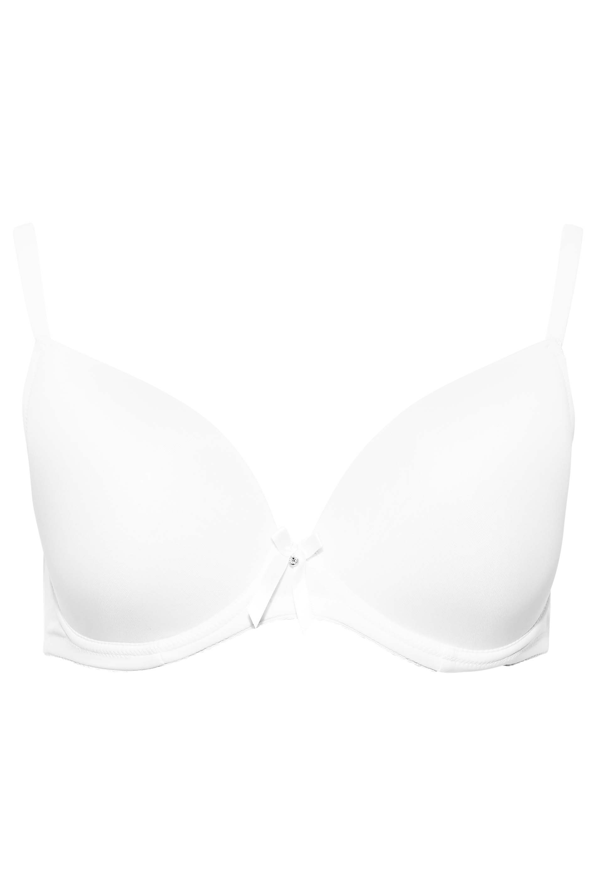 2 PACK Plus Size White & Black Plunge Microfibre Bras | Yours Clothing  10