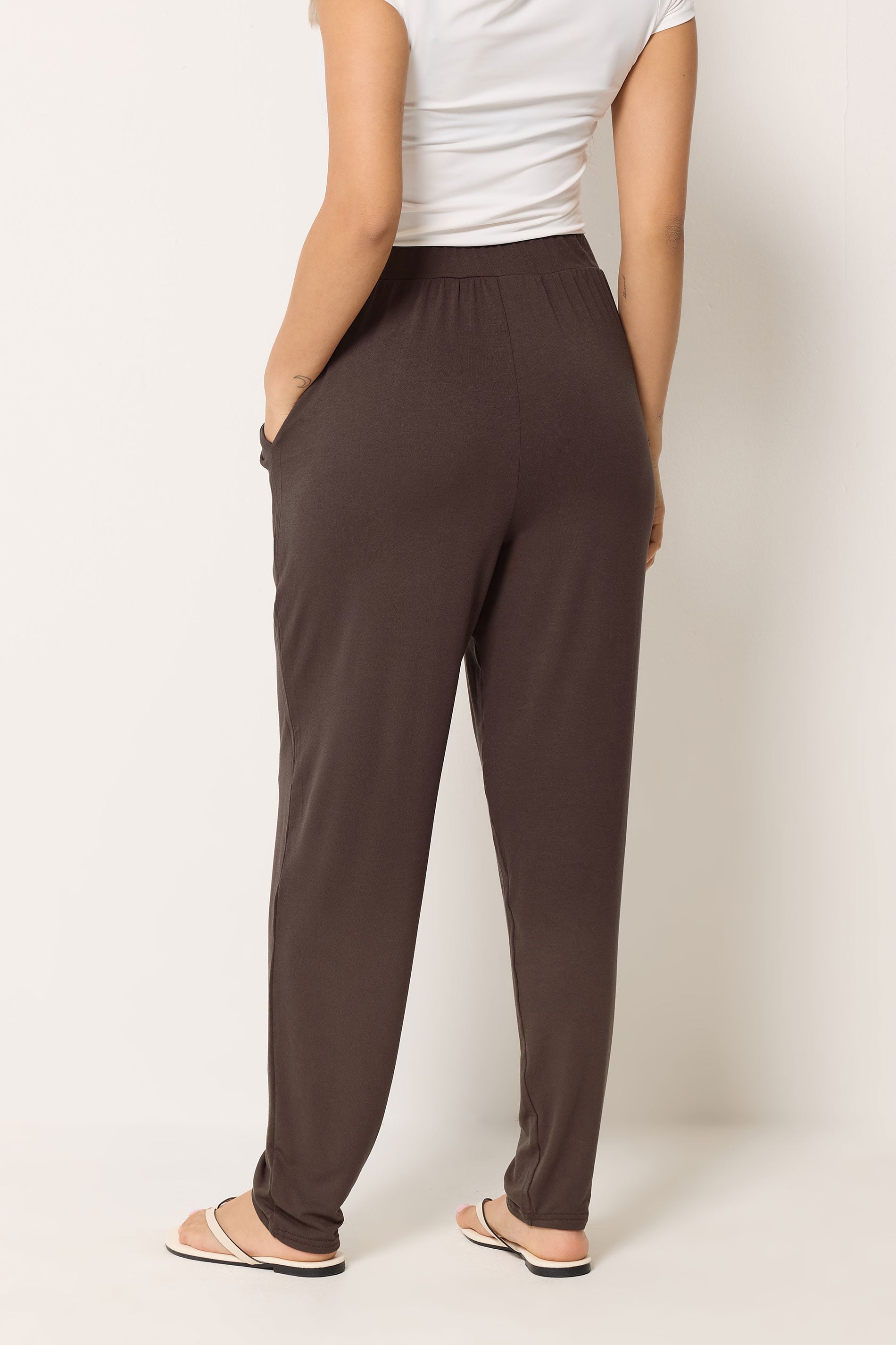 M&Co Petite Chocolate Brown Hareem Trousers | M&Co 2
