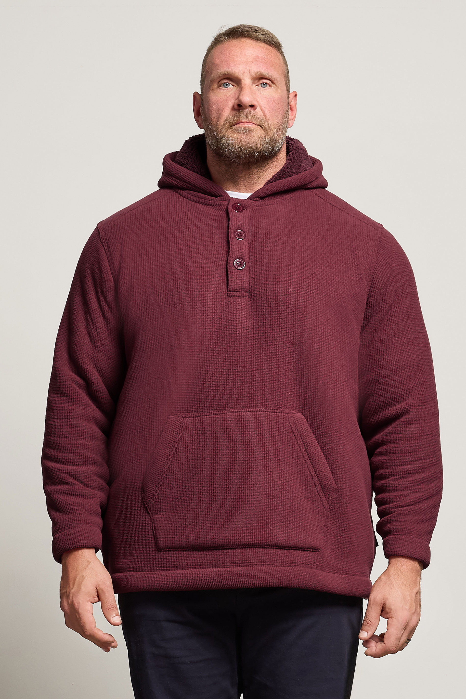 BadRhino Big & Tall Burgundy Borg Lined Fleece | BadRhino 3