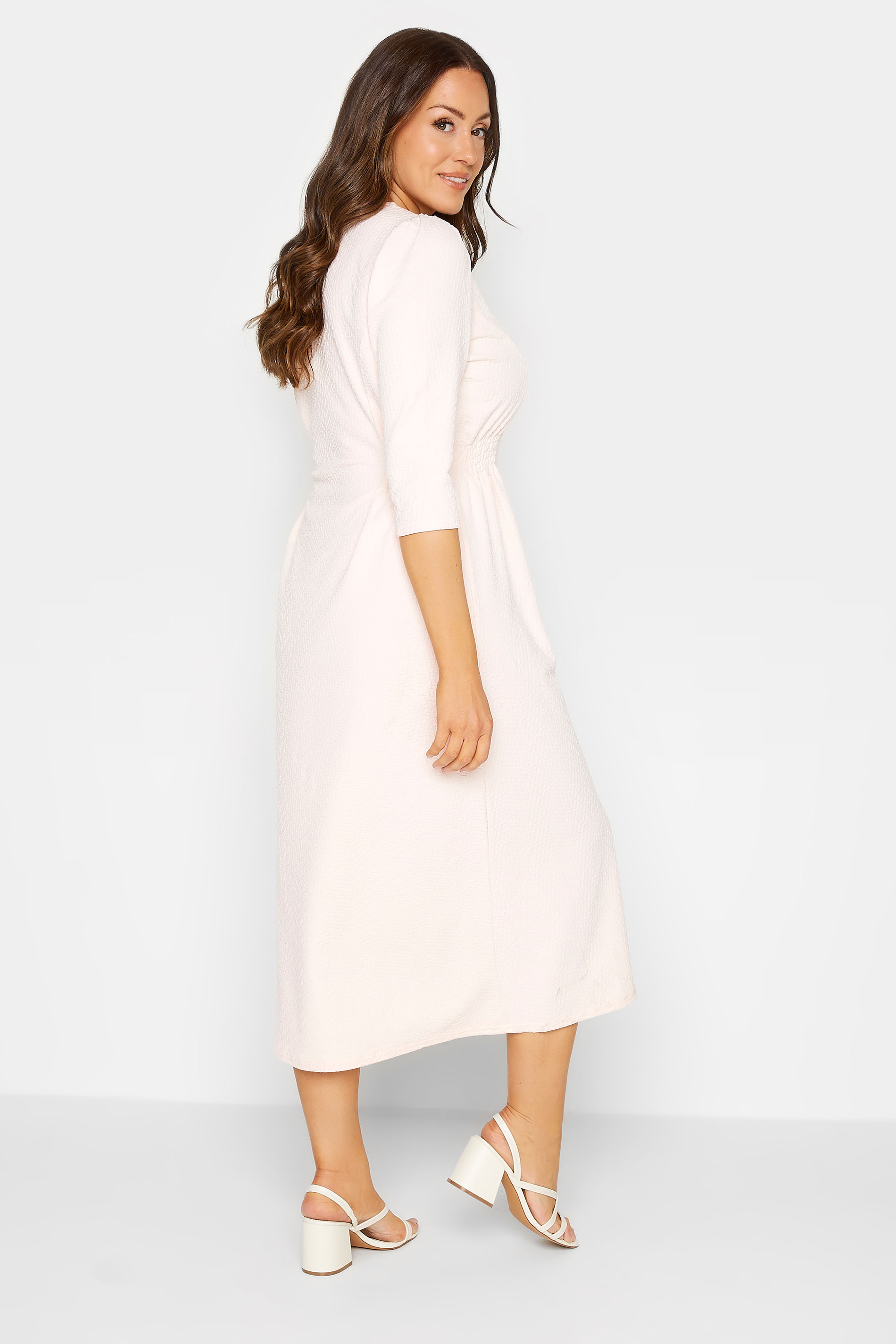 M&Co Pink Textured Button Through Dress | M&Co 3