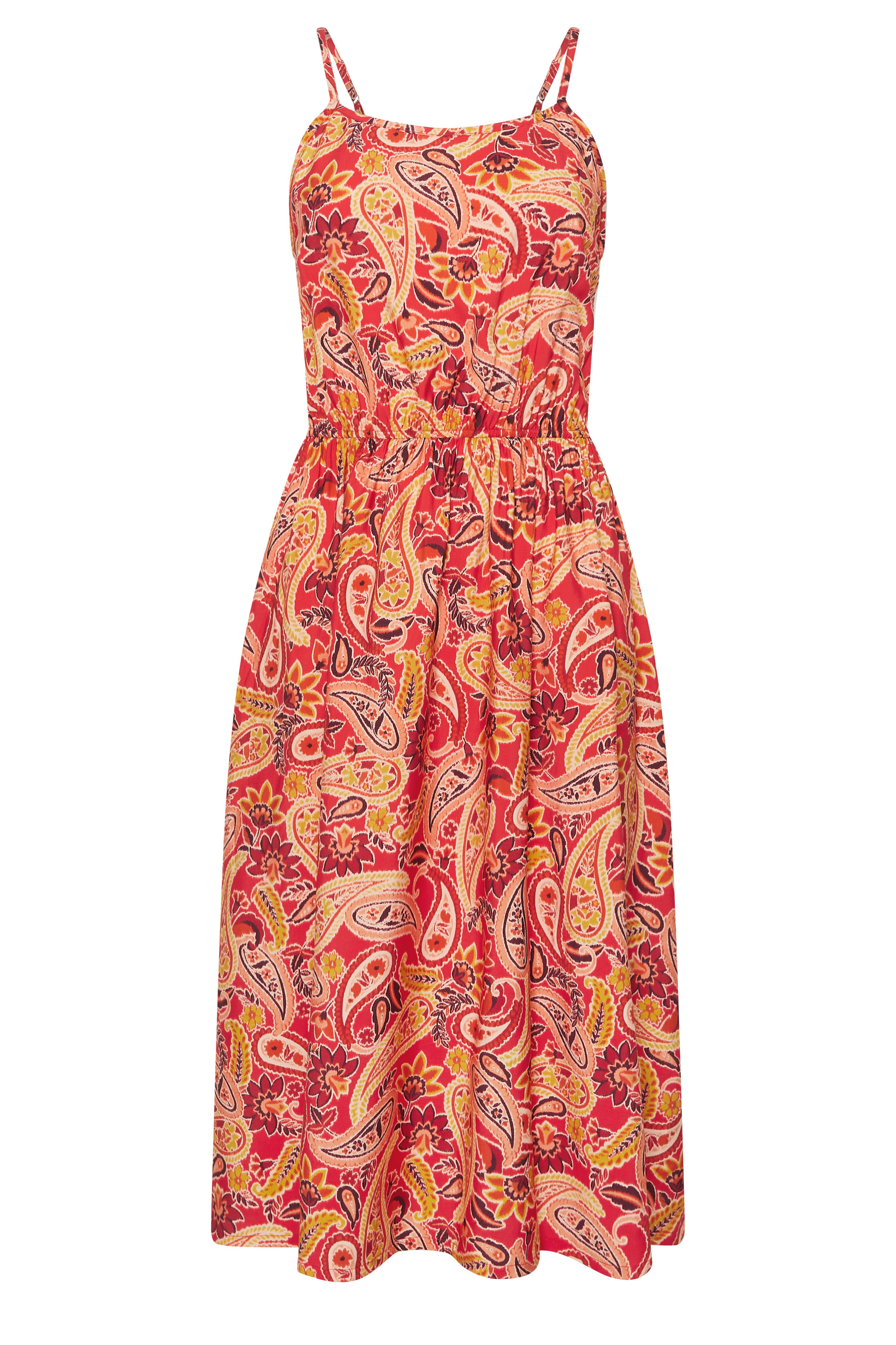 PixieGirl Petite Orange Paisley Midi Dress | PixieGirl 5
