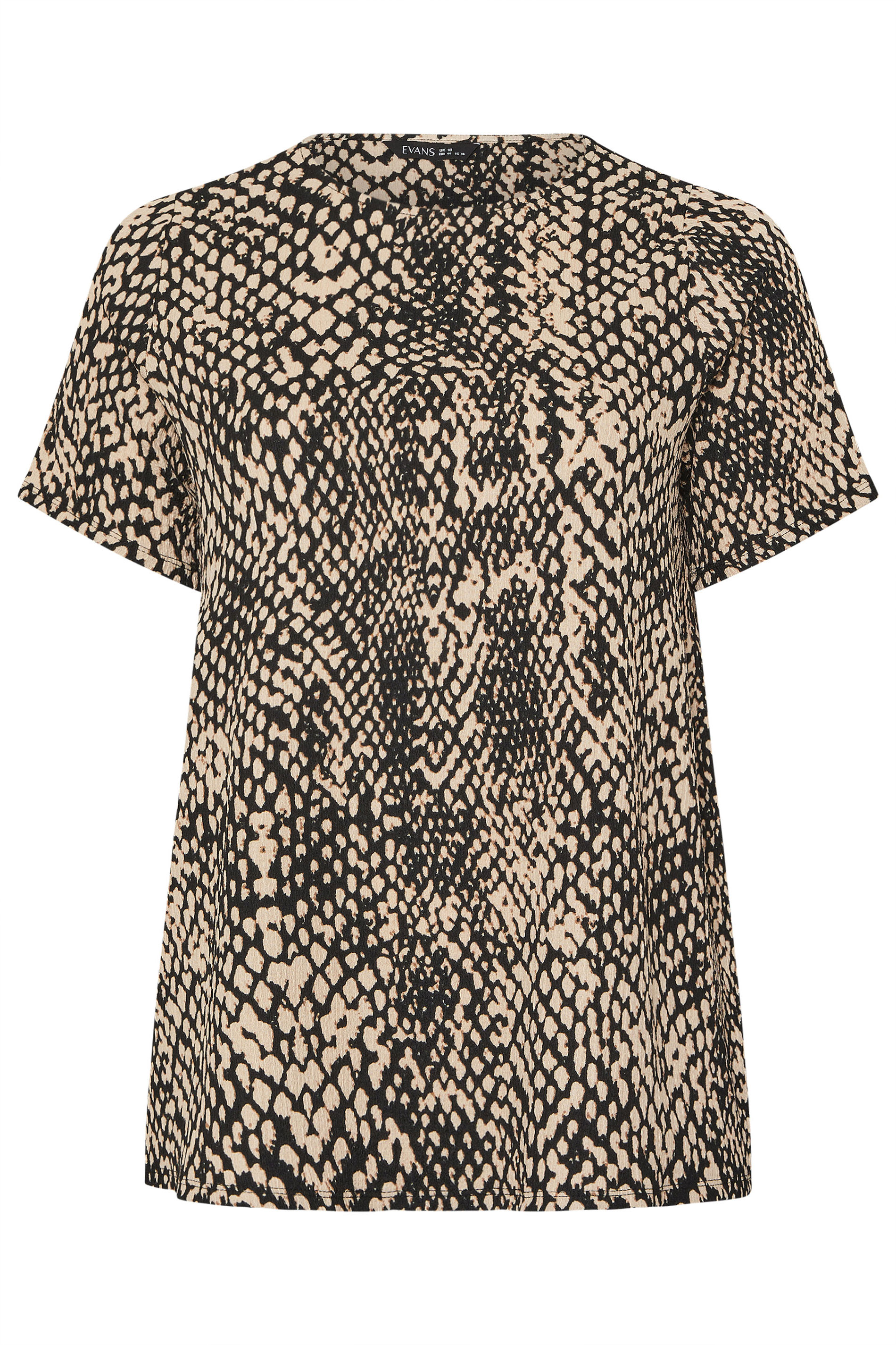 EVANS Plus Size Natural Brown Animal Markings Jersey Top | Evans 5