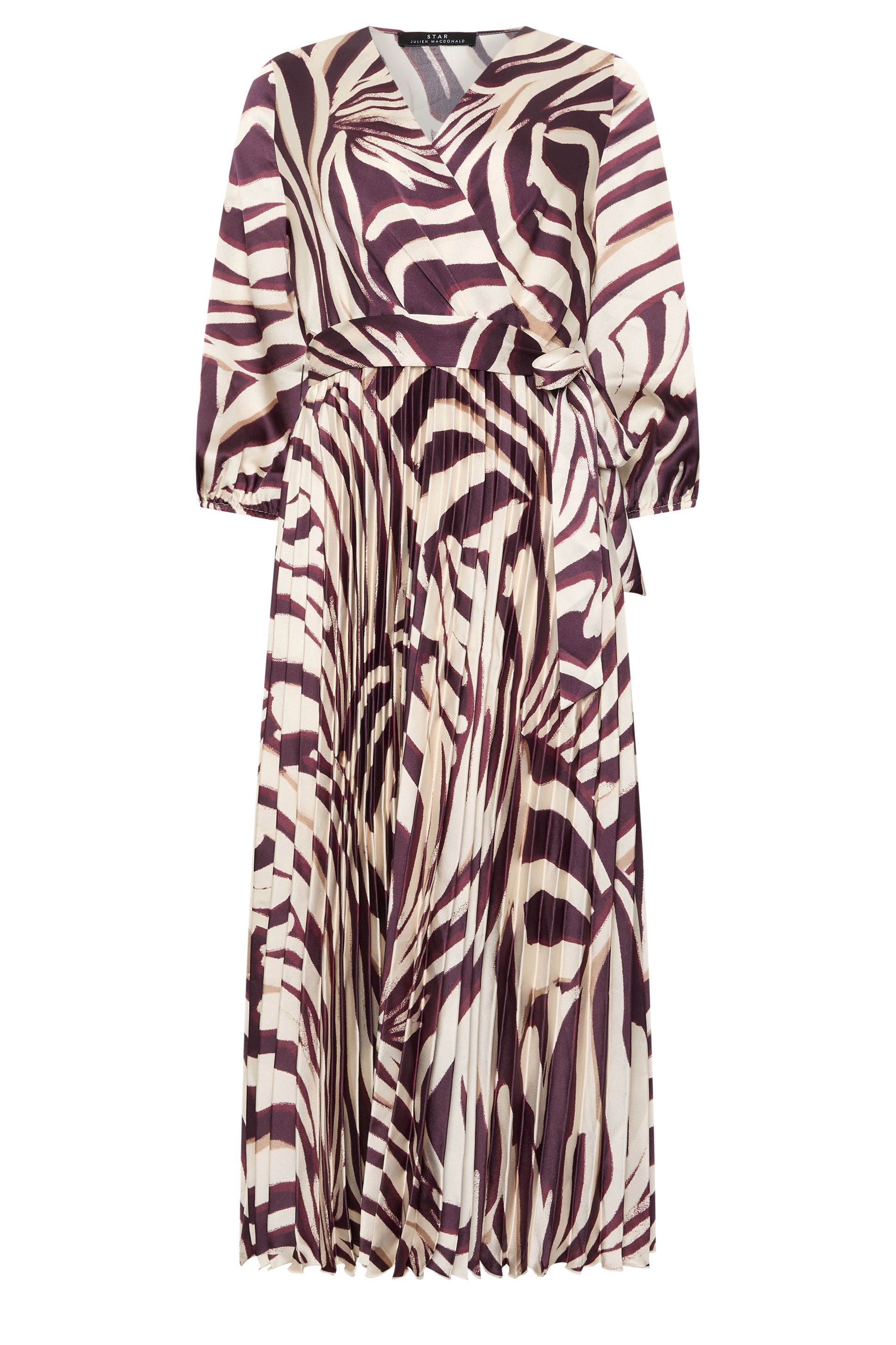 STAR Brown Zebra Pleated Dress | StarByJM 5