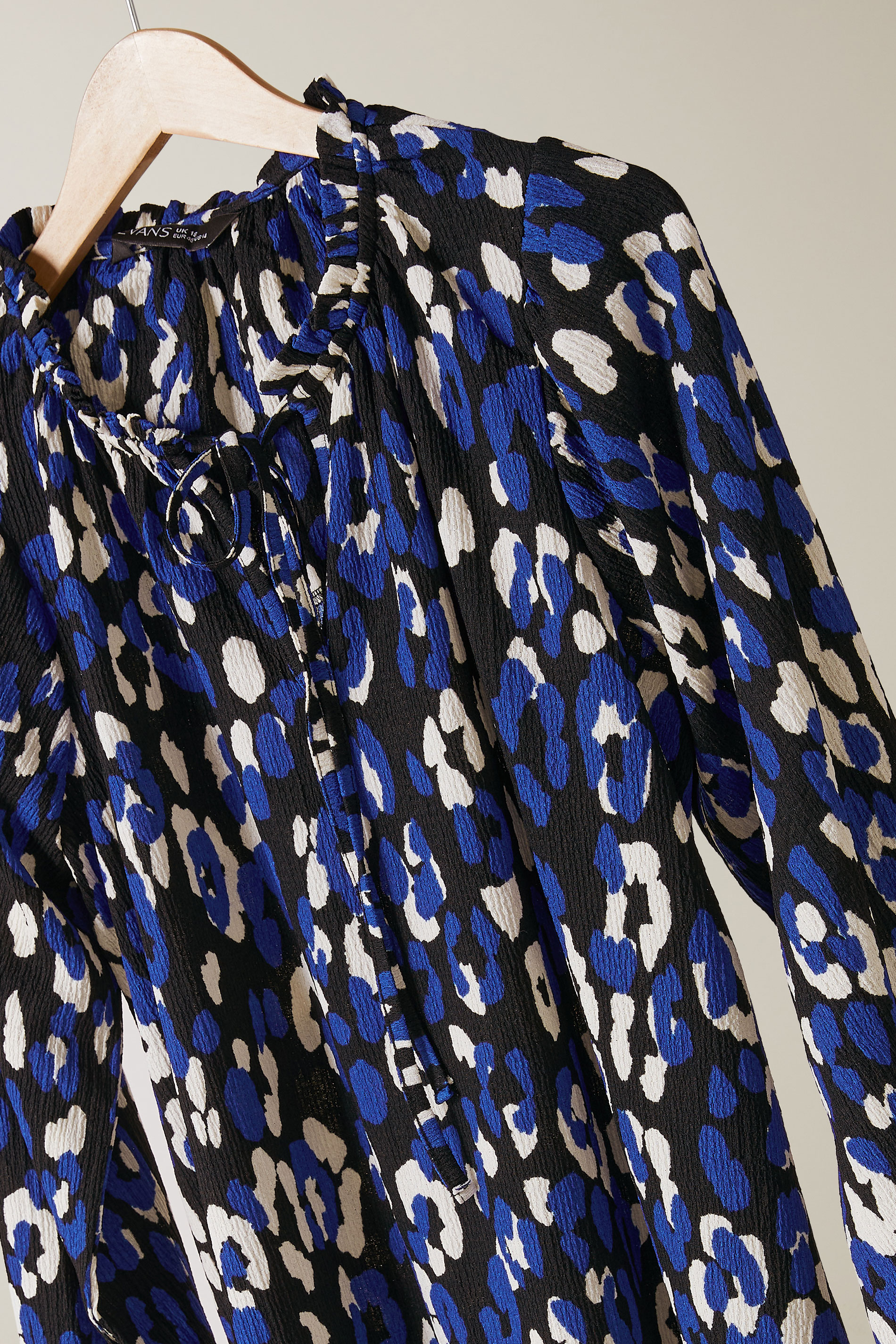 EVANS Plus Size Blue Animal Print Jersey Crepe Blouse | Evans 7