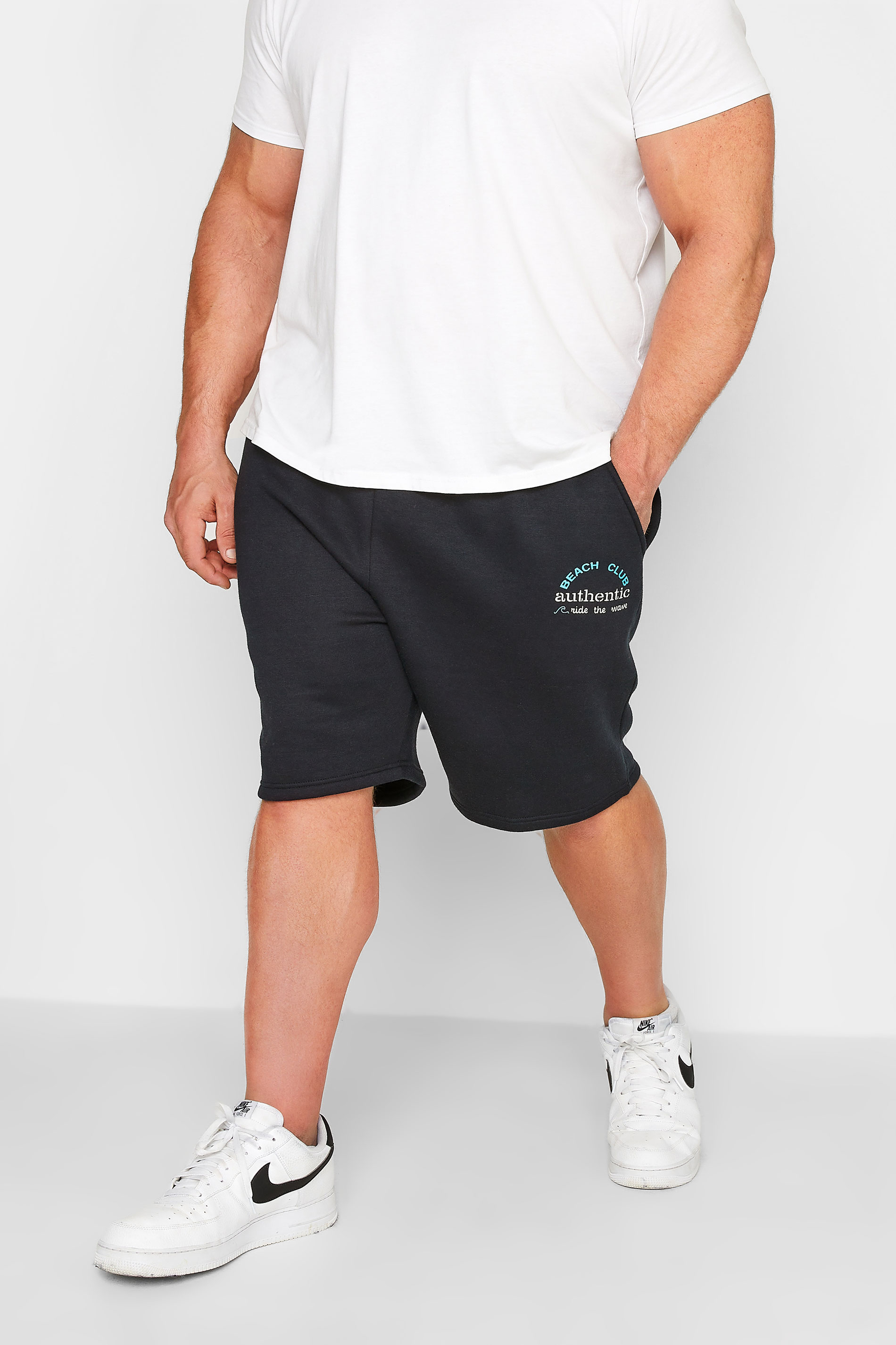 BadRhino Big & Tall Navy Blue 'Authentic' Jogger Shorts | BadRhino 1