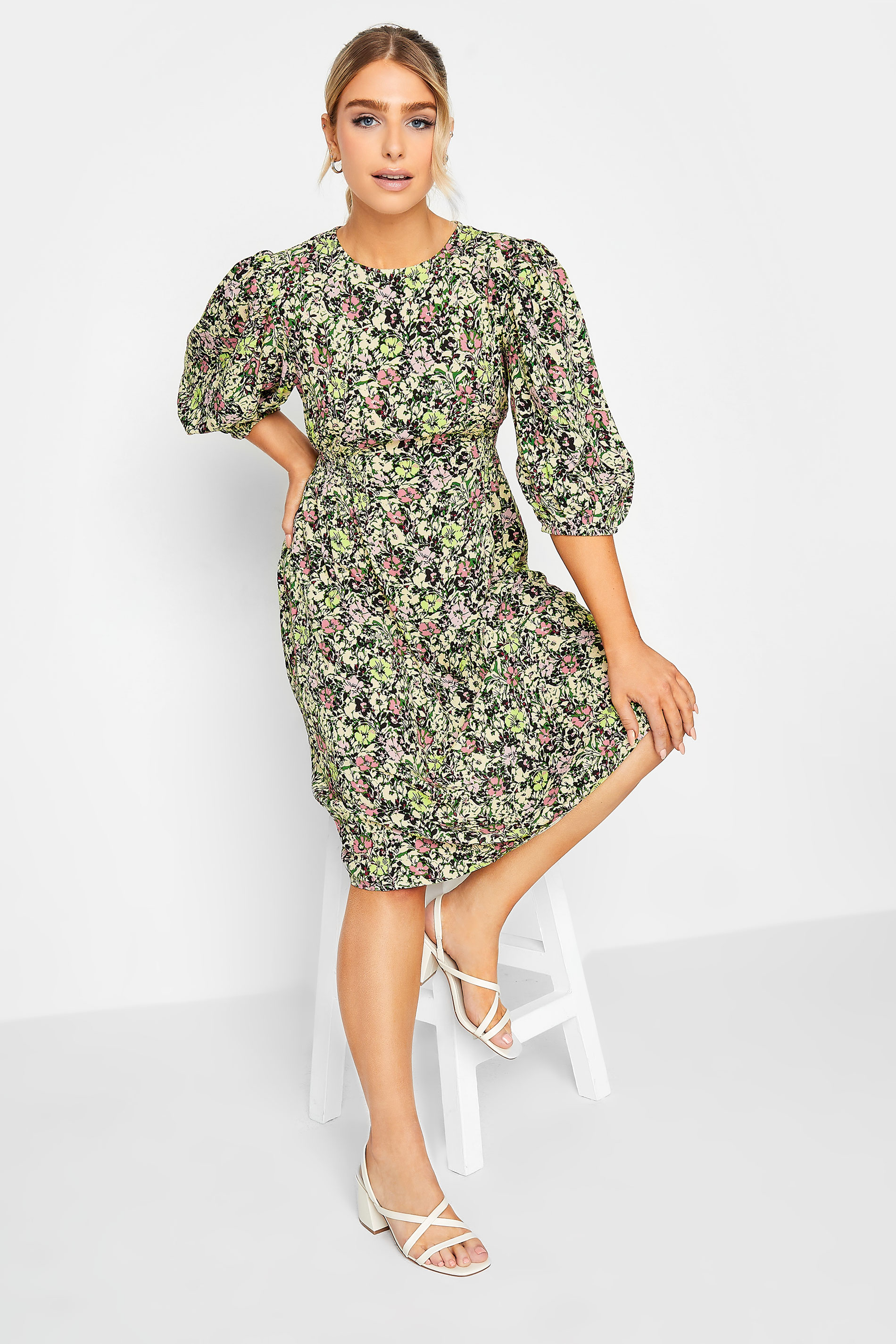 M&Co Green Floral Print Midi Dress | M&Co  2